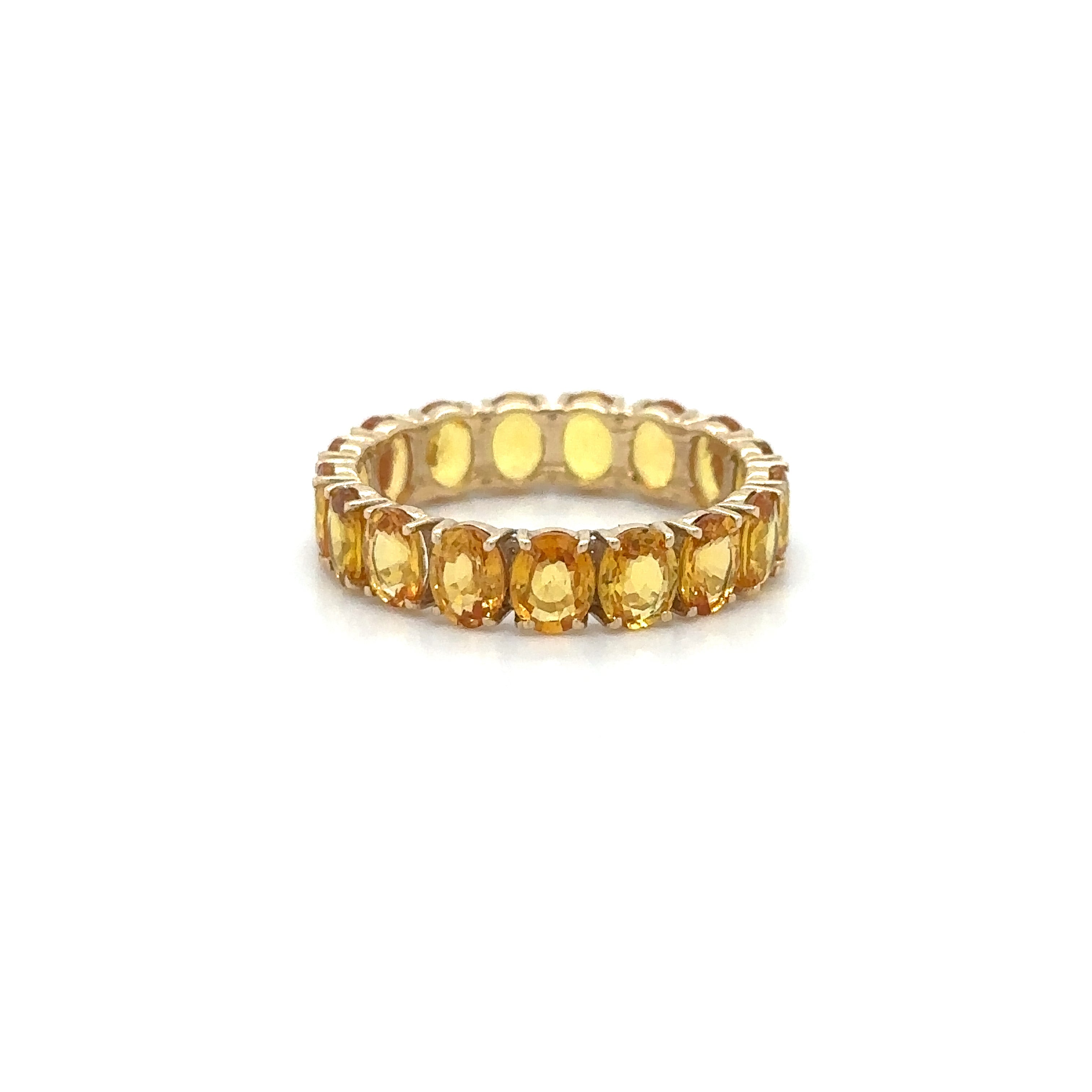 Anillo De Oro Amarillo De Zafiro Amarillo De 14 Kt 5.25 Ct.
