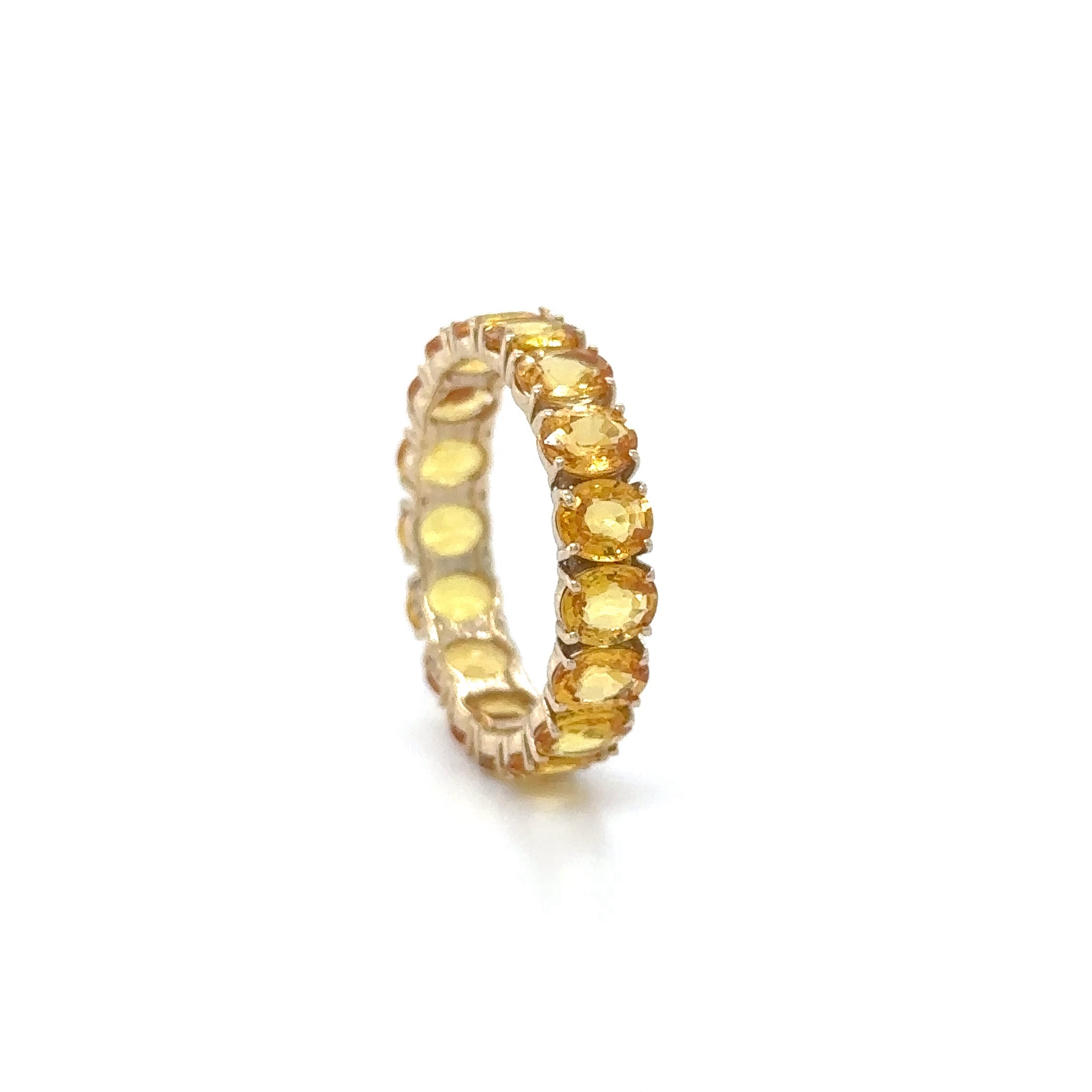 Anillo De Oro Amarillo De Zafiro Amarillo De 14 Kt 5.25 Ct.