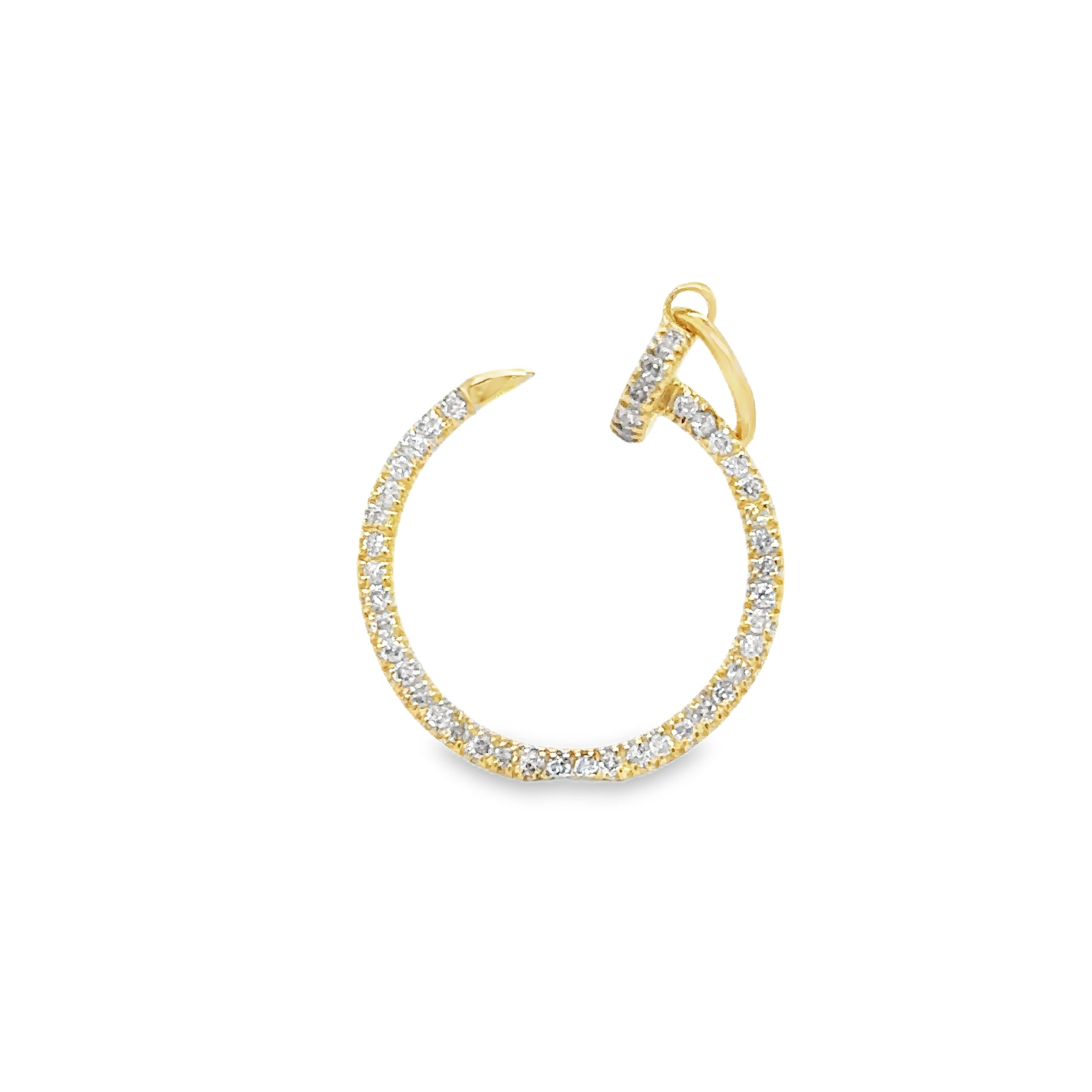 Colgante De Uñas De Diamantes En Oro Amarillo De 14K 0.24 Ct.