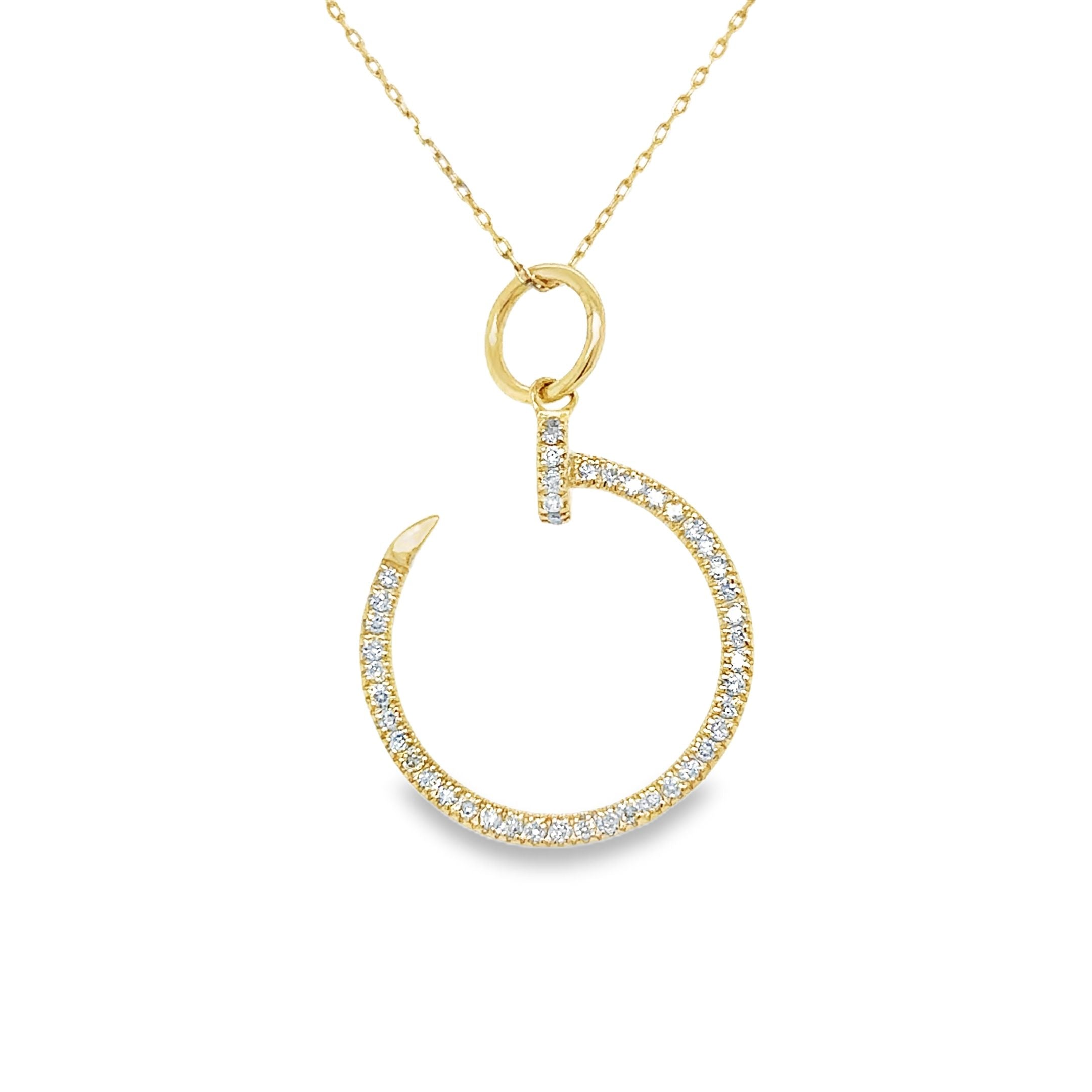 Colgante De Uñas De Diamantes En Oro Amarillo De 14K 0.24 Ct.