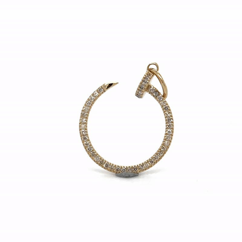 Colgante De Uñas De Diamantes En Oro Amarillo De 14K 0.24 Ct.