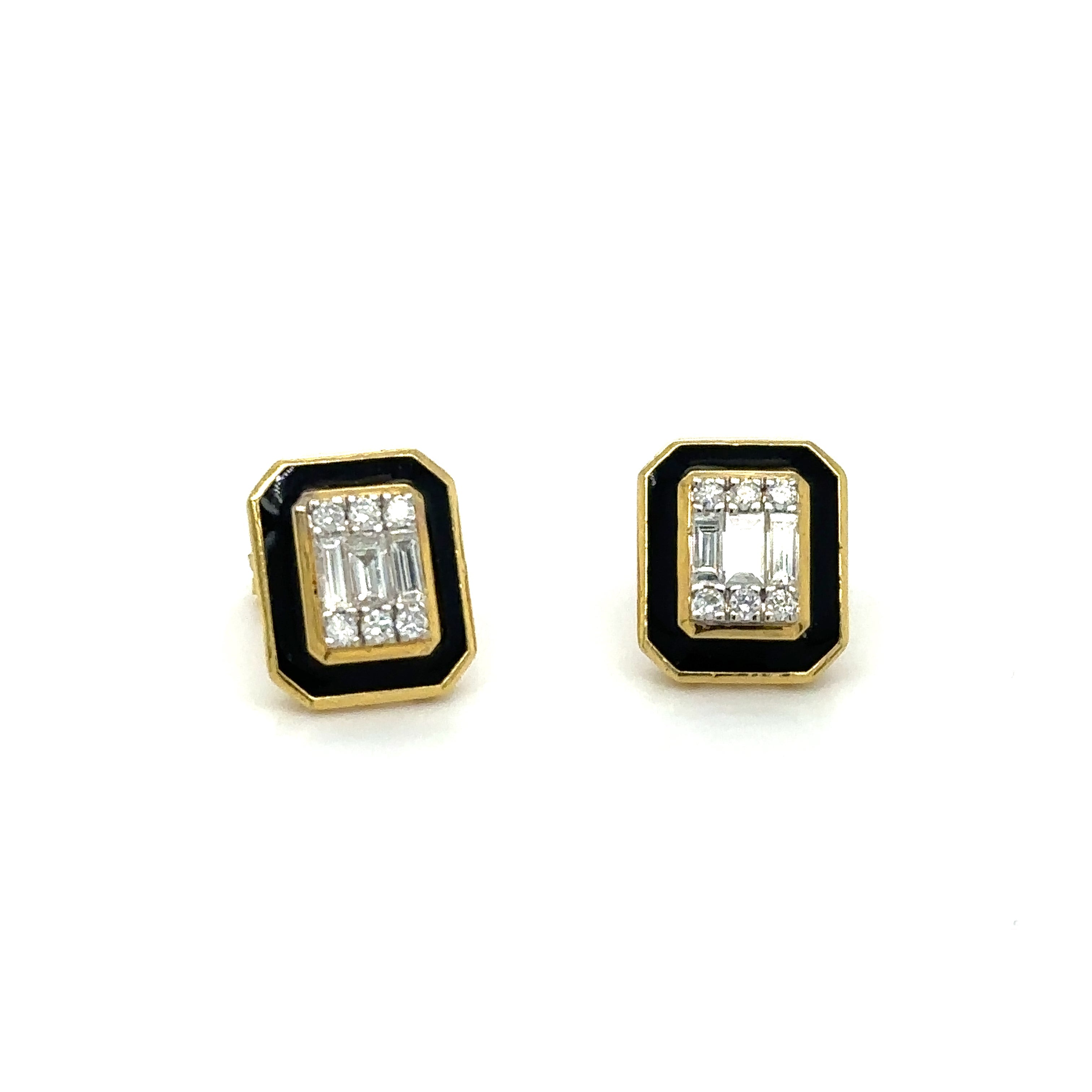 Pendiente De Diamantes En Oro Amarillo De 18 K 0.56 Ct.