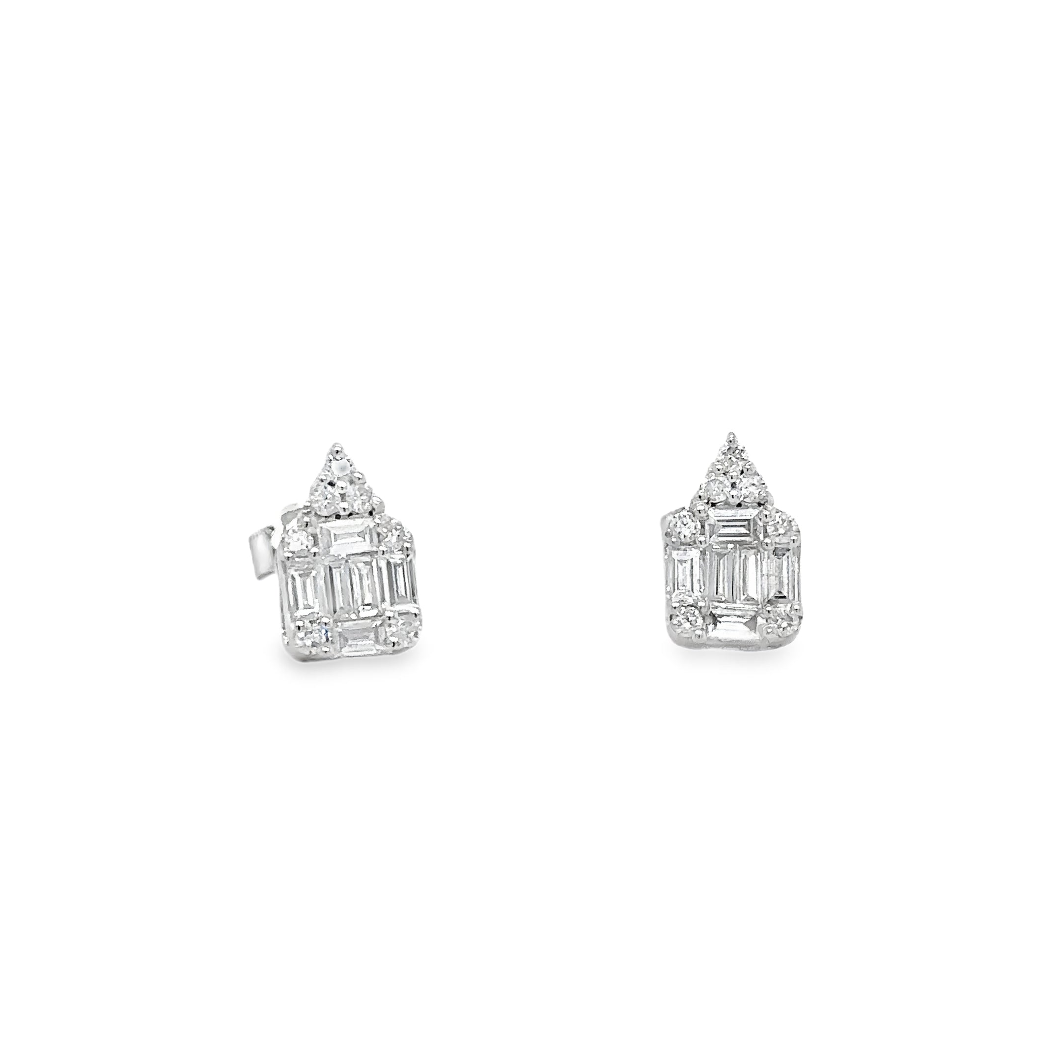 Pendiente De Aro De Diamantes Y Oro Blanco De 18 K