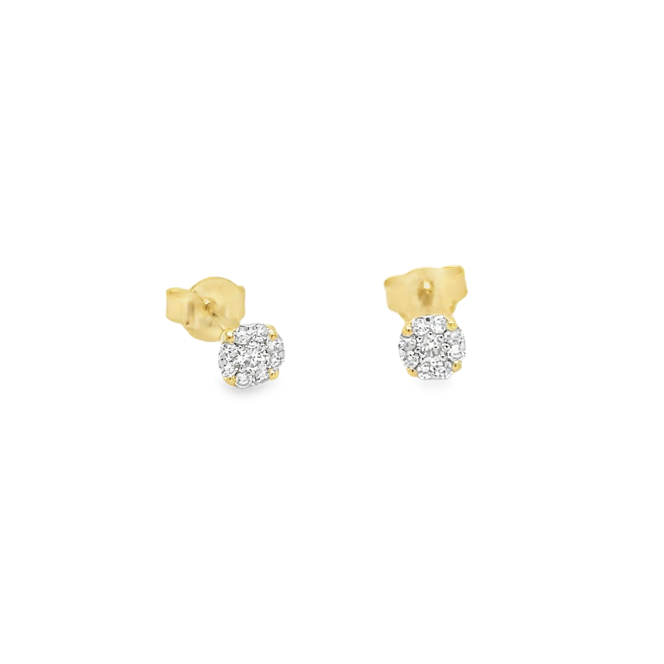 Aretes De Diamantes De Oro Amarillo De 14Kt 0.24 Ct.