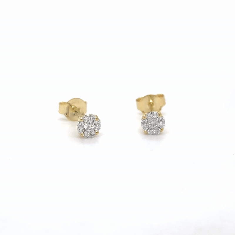 Aretes De Diamantes De Oro Amarillo De 14Kt 0.24 Ct.