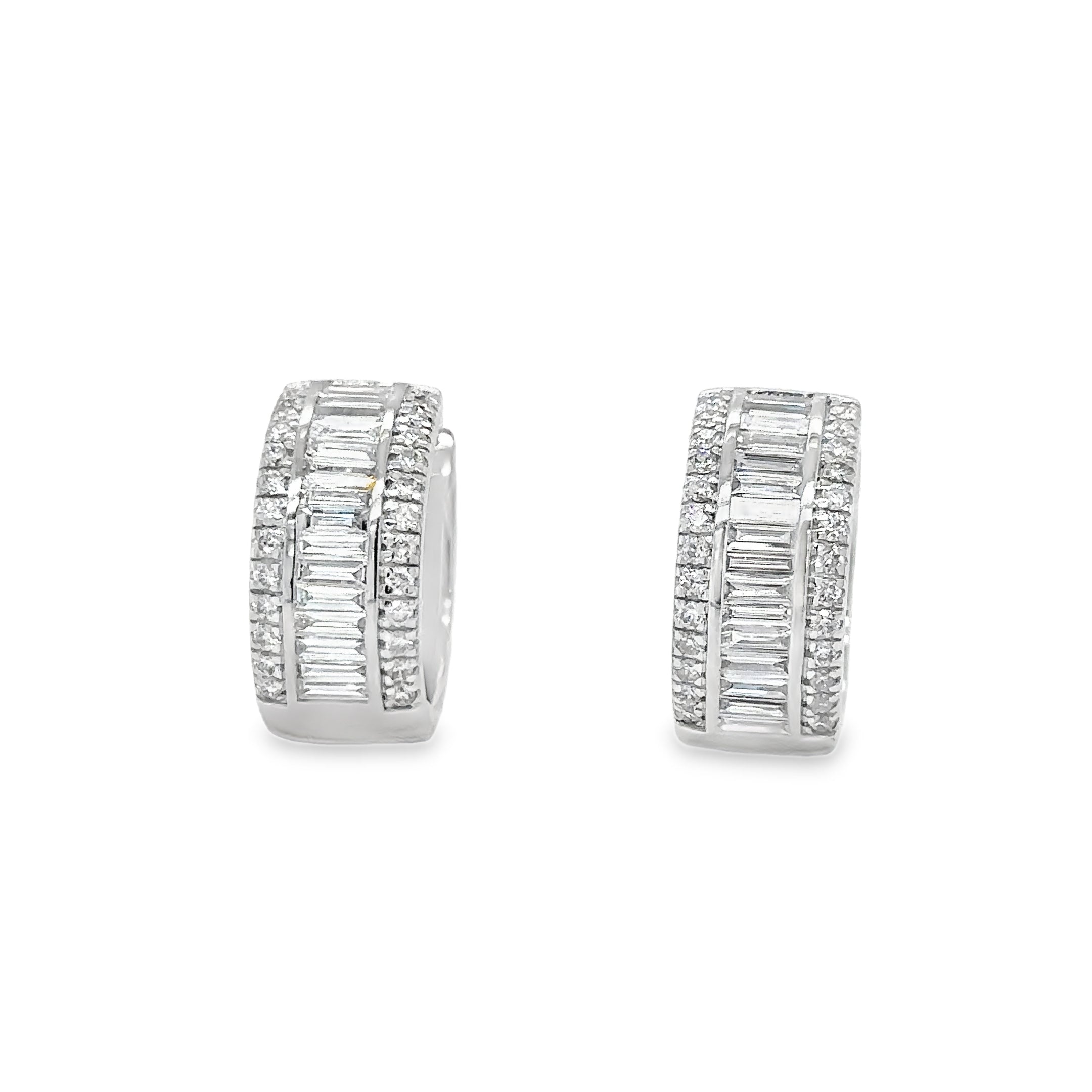 Pendiente De Aro De Diamantes En Oro Blanco De 18 Kt 1.15 Ct.