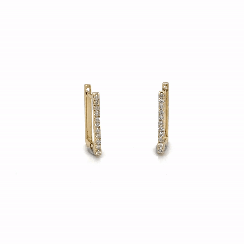 Pendiente De Diamantes De Oro Amarillo De 14K 0.11 Ct.