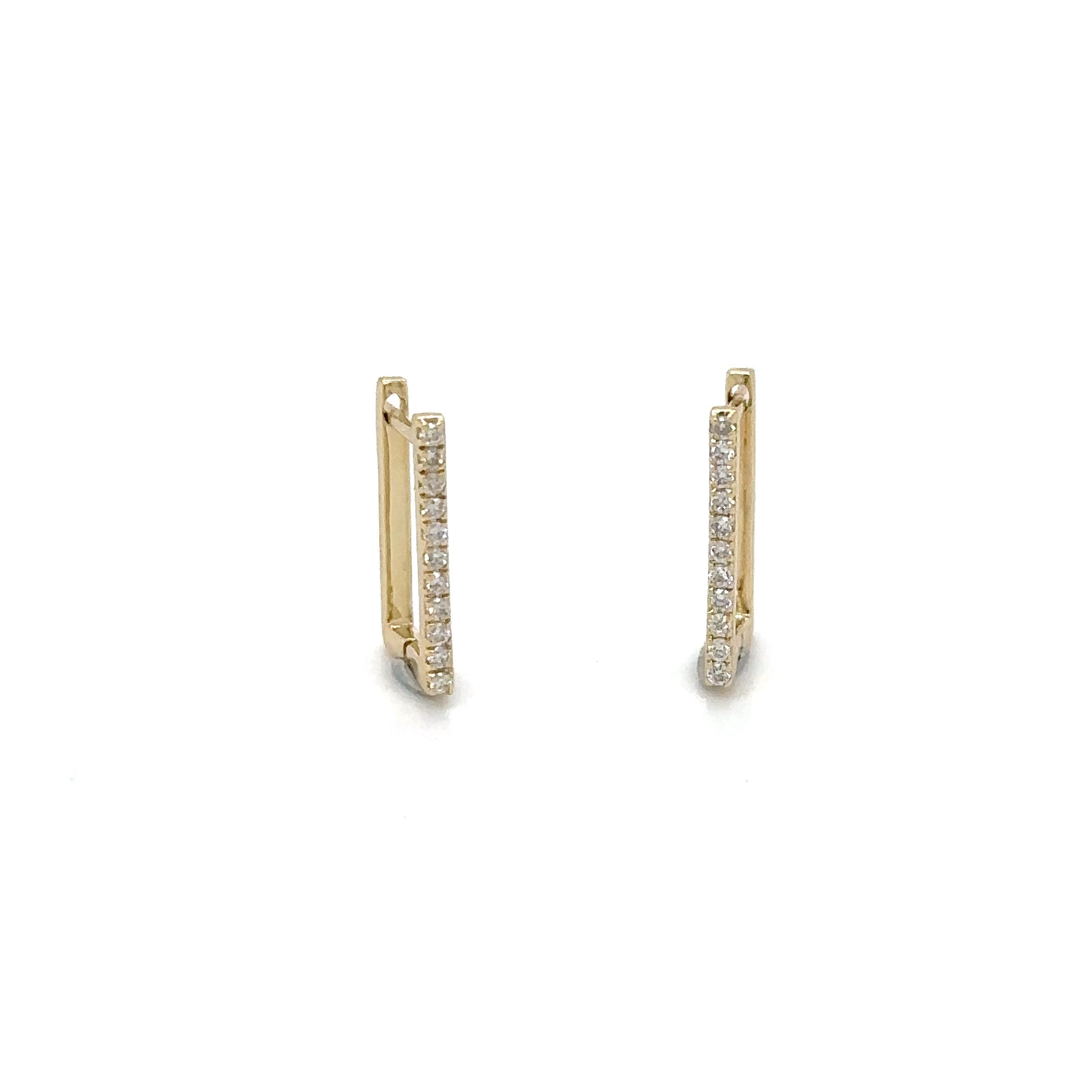 Pendiente De Diamantes De Oro Amarillo De 14K 0.11 Ct.
