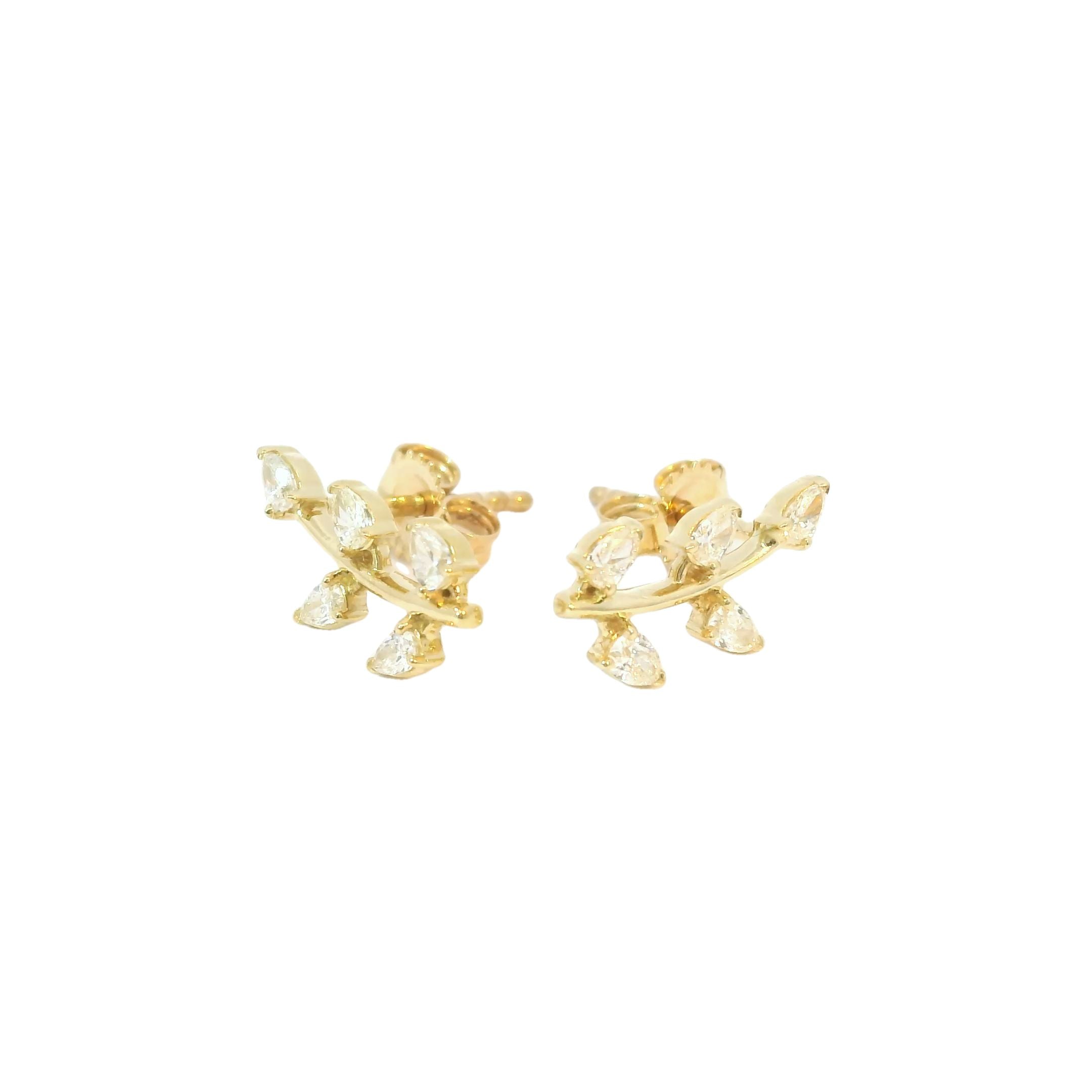 Pendientes En Forma De Hoja De Diamante 0.31 Ct.