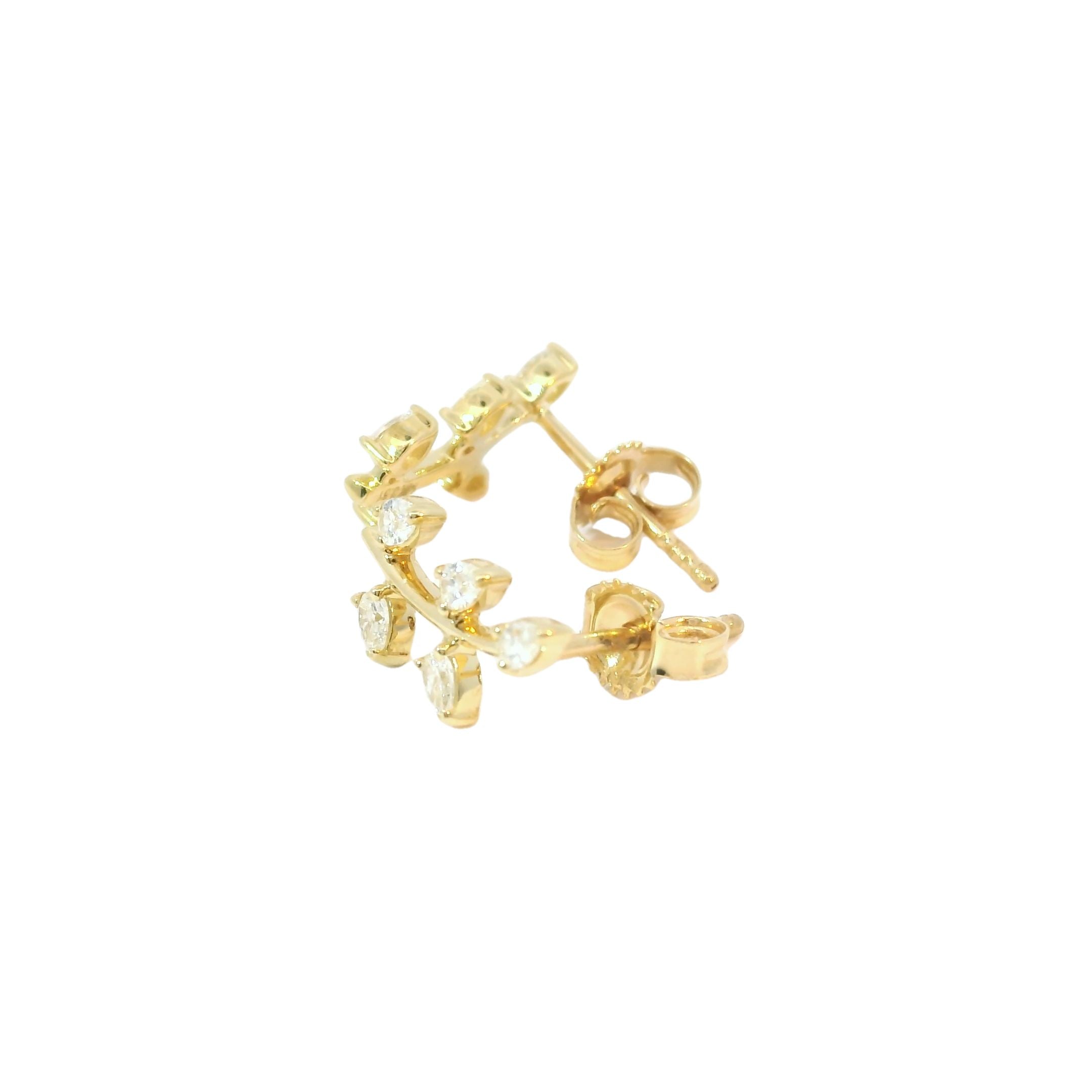 Pendientes En Forma De Hoja De Diamante 0.31 Ct.