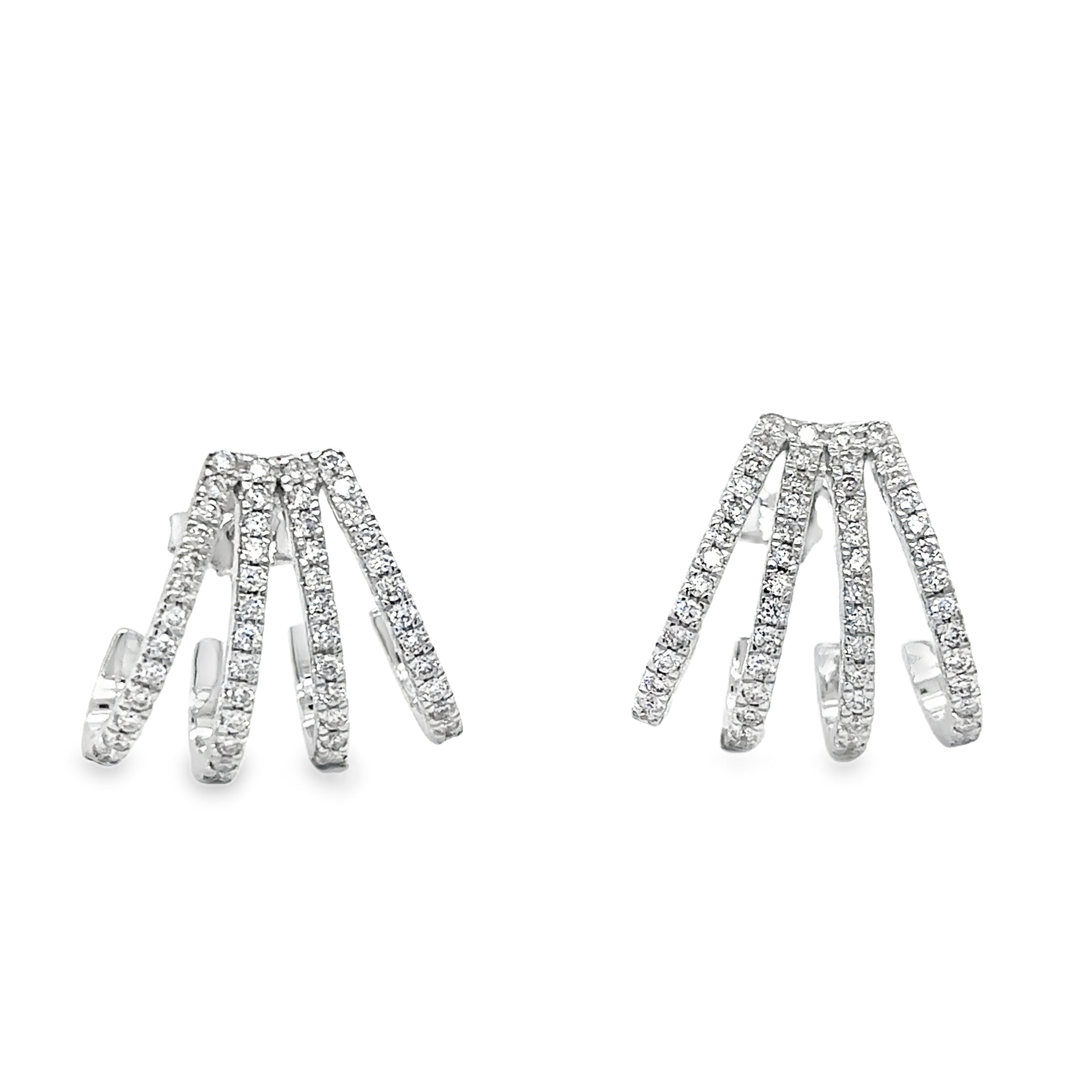 Pendiente De Diamantes De Oro Blanco De 14 Kt 0.54 Ct.