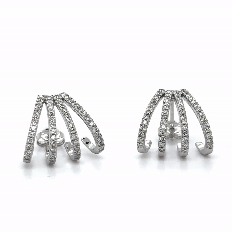 Pendiente De Diamantes De Oro Blanco De 14 Kt 0.54 Ct.