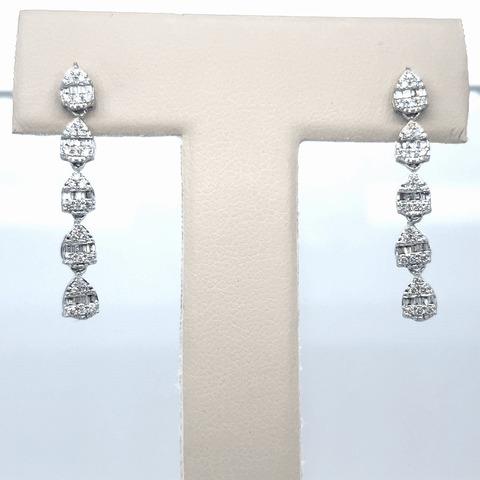 14Kt Yellow Gold Diamond Earrings, 0.49 CT