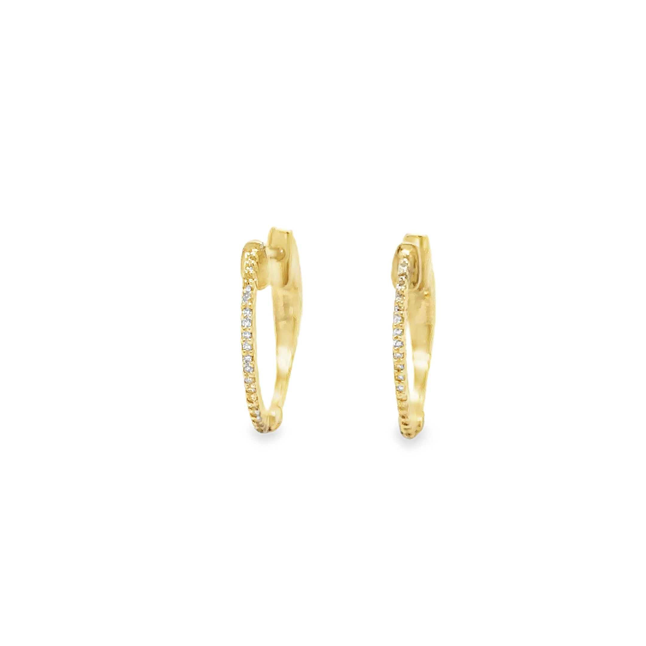 Pendiente De Aro De Diamantes En Oro Amarillo De 14K 0.07 Ct.
