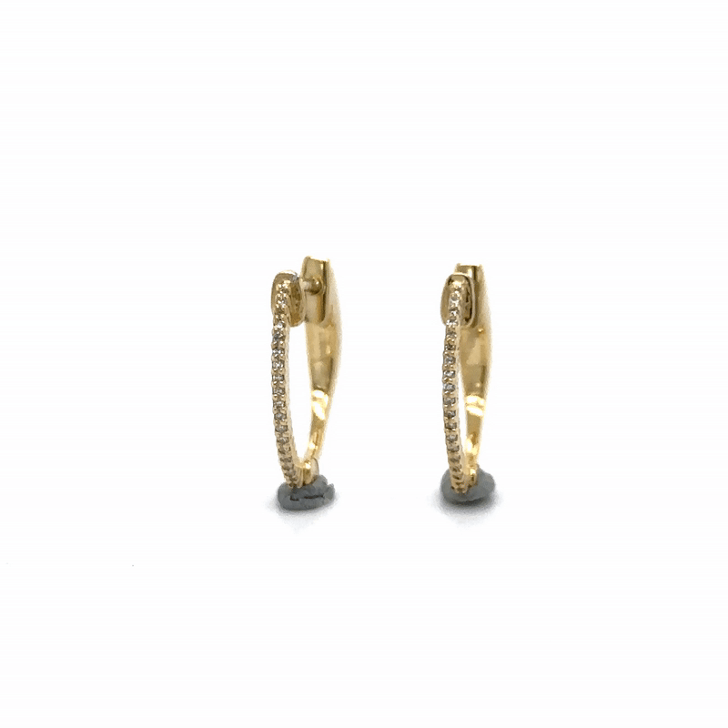 Pendiente De Aro De Diamantes En Oro Amarillo De 14K 0.07 Ct.