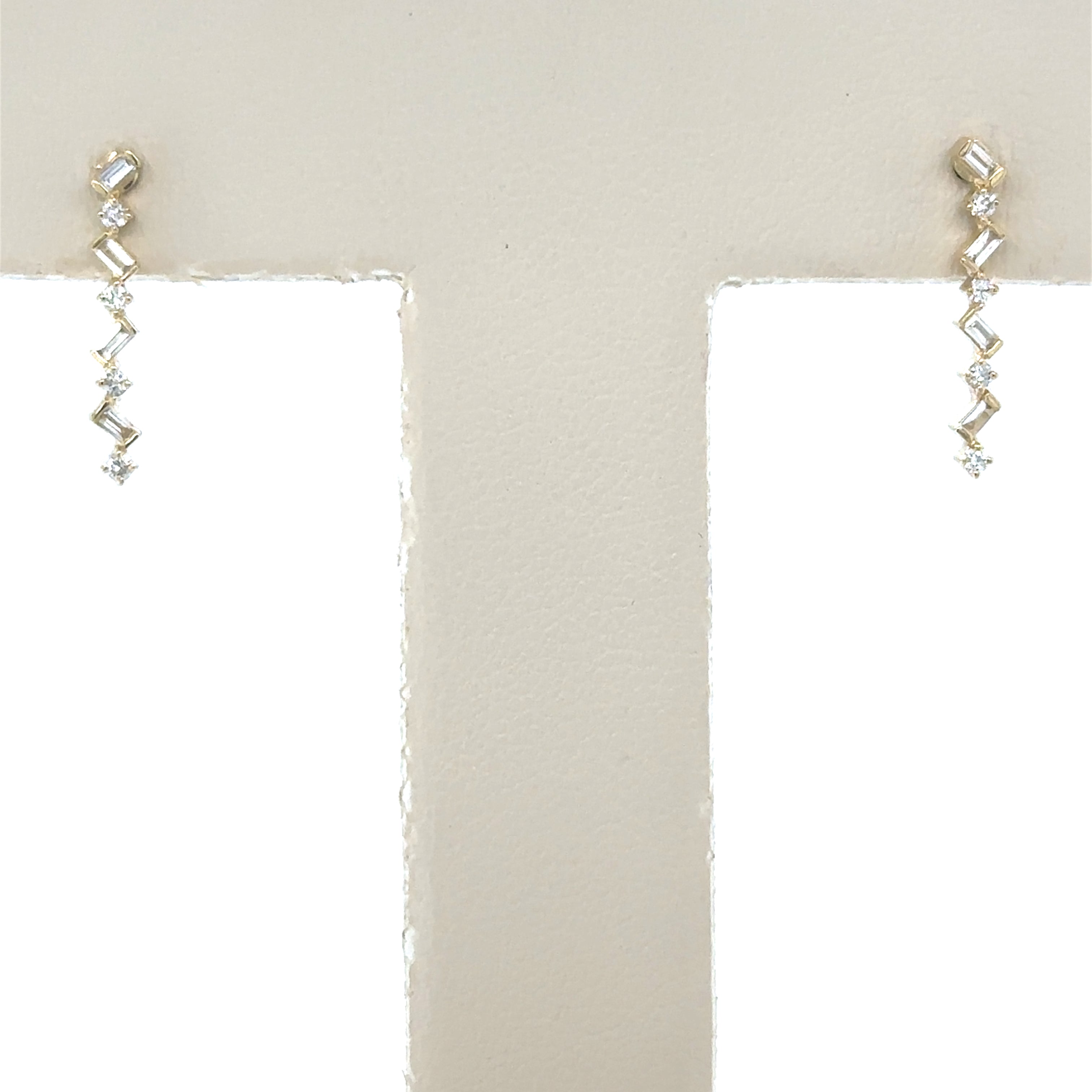 Pendientes De Diamantes Con Diseño Zipzap De Oro Amarillo De 14 Kt