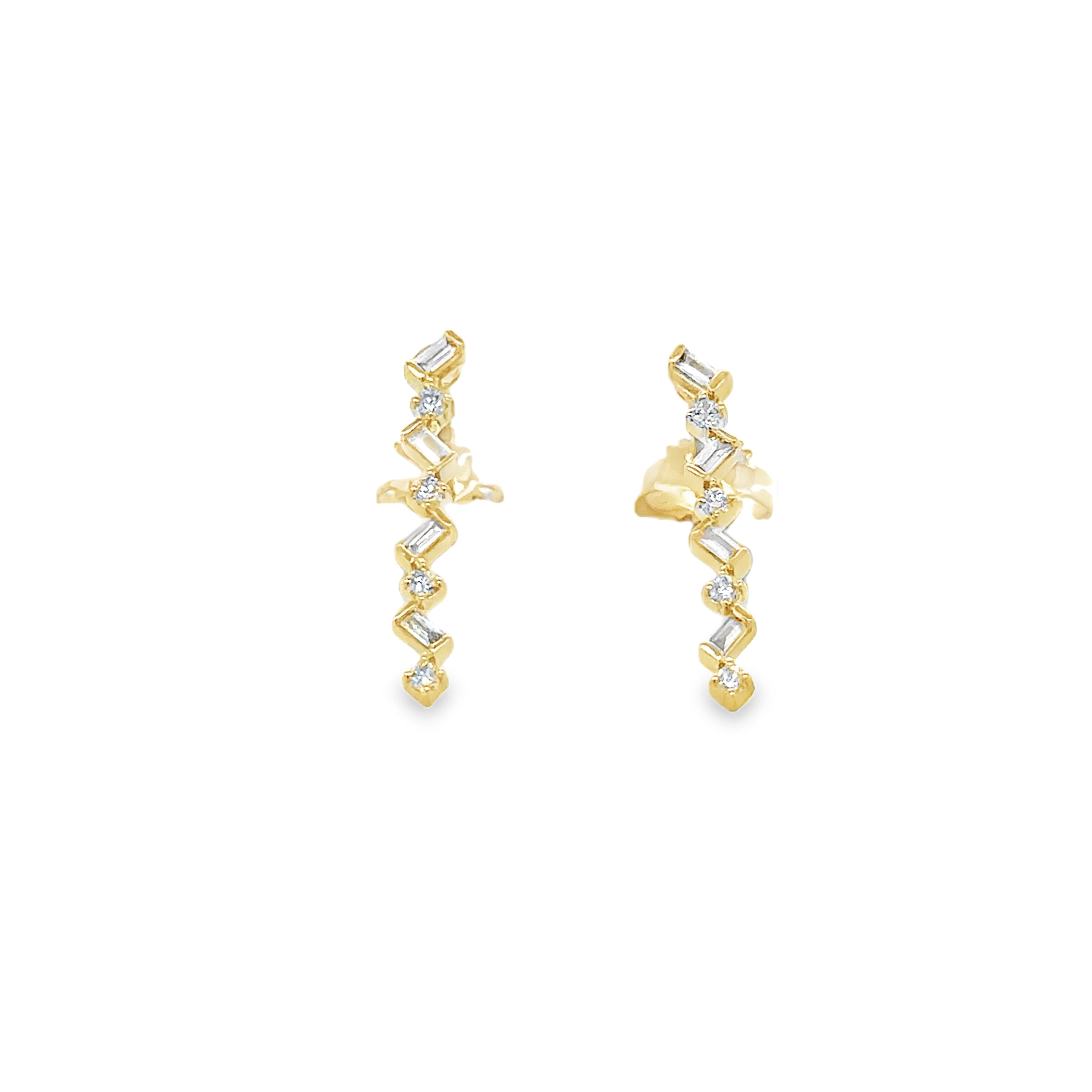 Pendientes De Diamantes Con Diseño Zipzap De Oro Amarillo De 14 Kt
