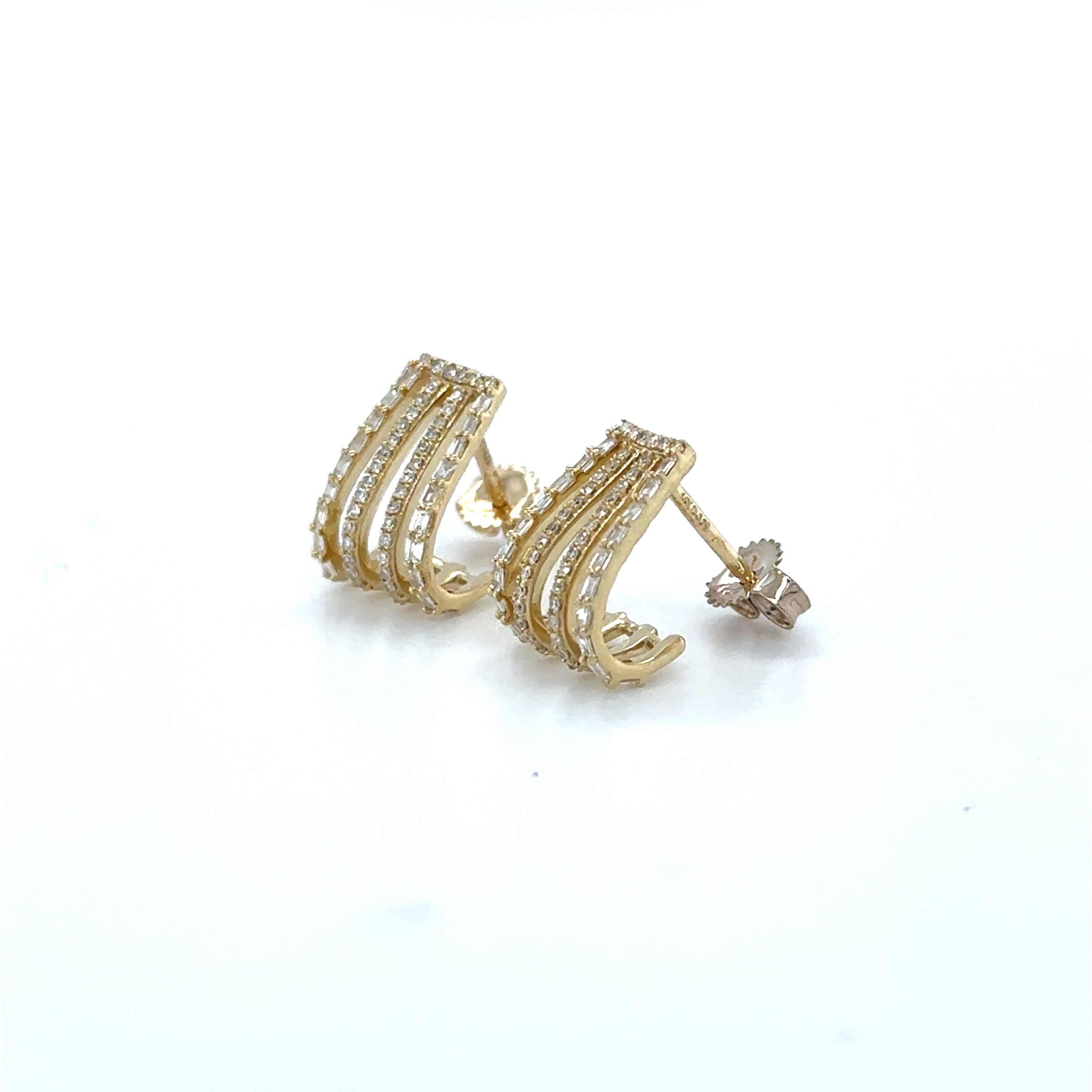 Pendientes De Diamantes En Oro Amarillo De 14 K