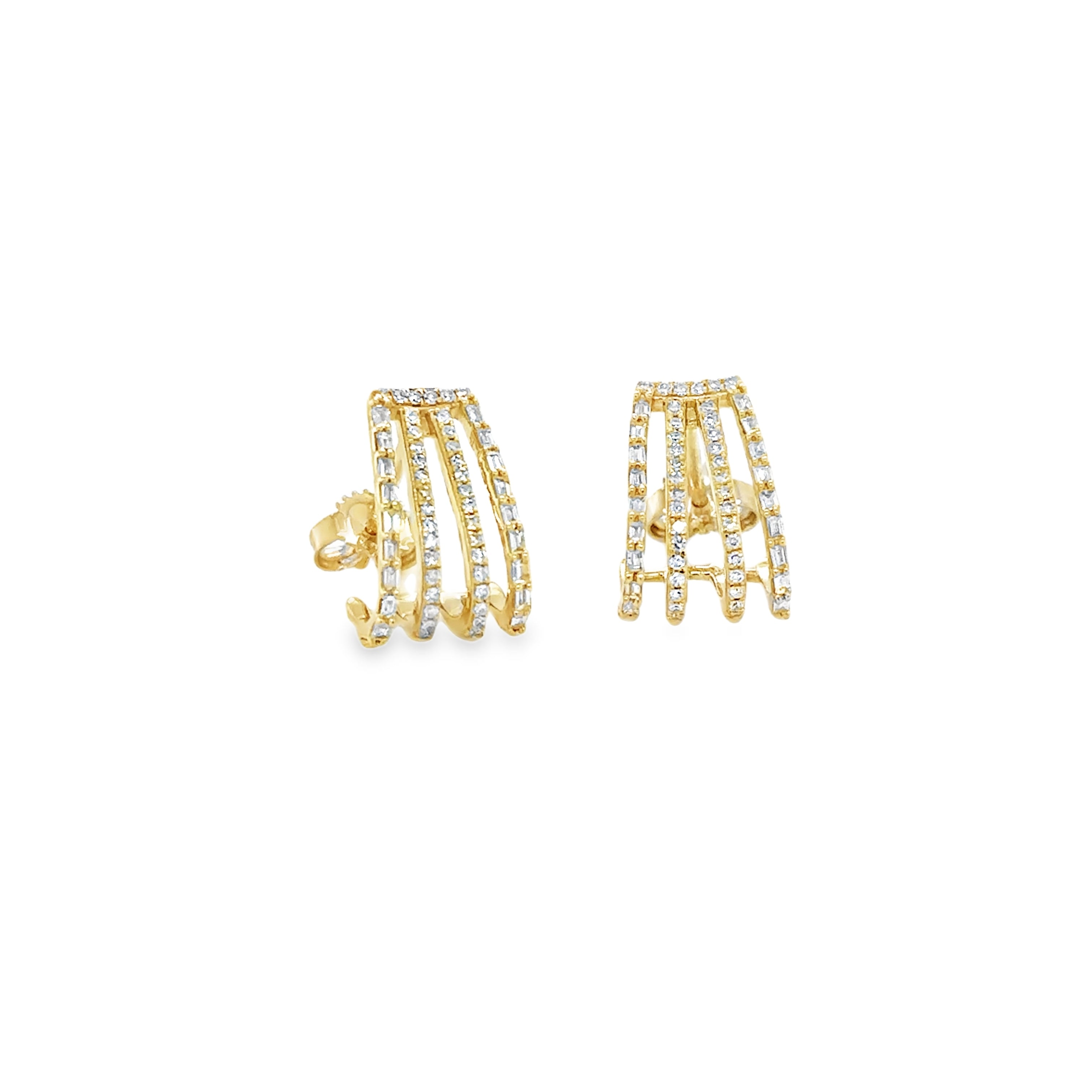 Pendientes De Diamantes En Oro Amarillo De 14 K