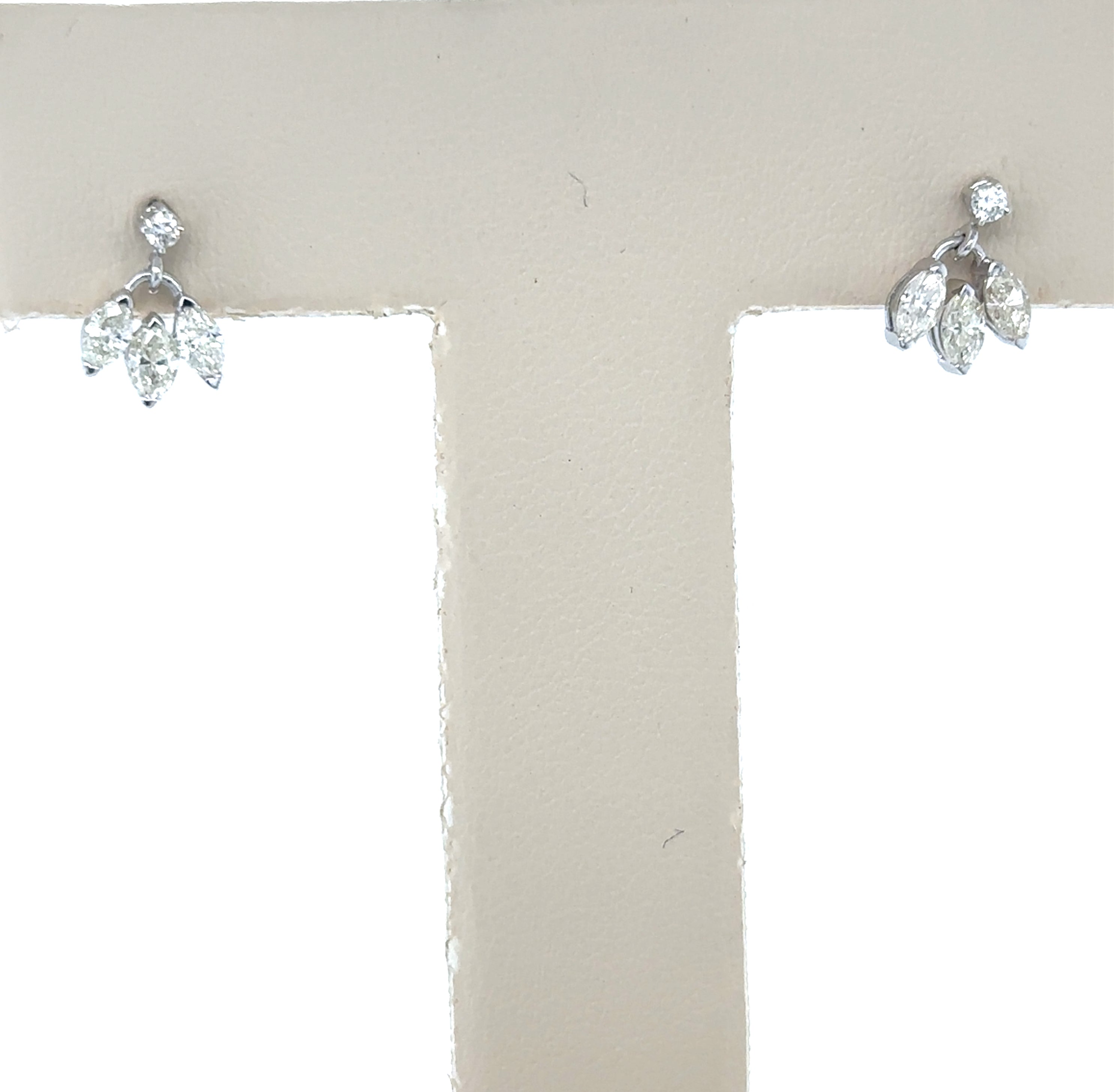 Pendientes De Diamantes Y Oro Blanco De 14K
