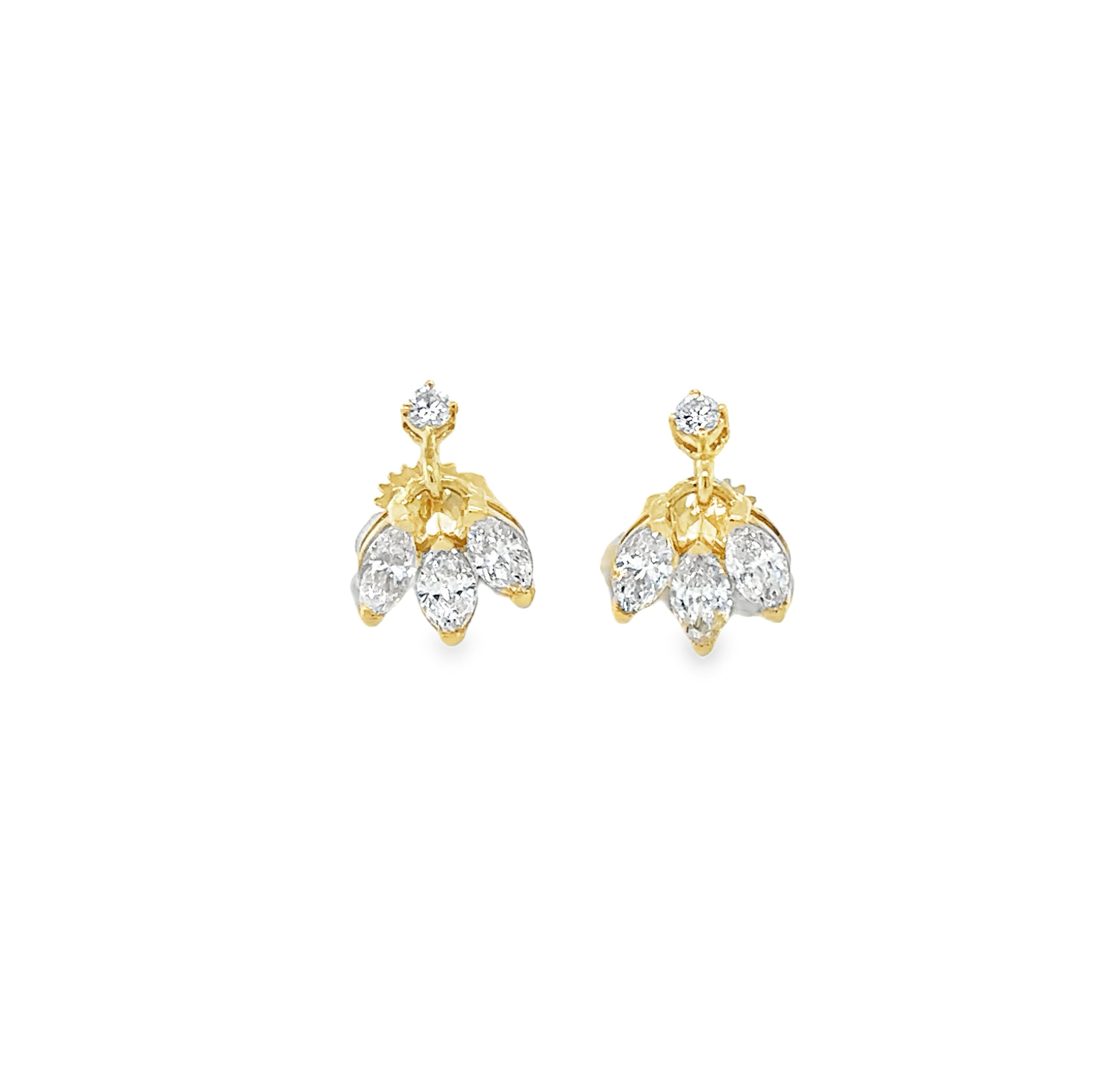Pendientes De Diamantes En Oro Amarillo De 14K
