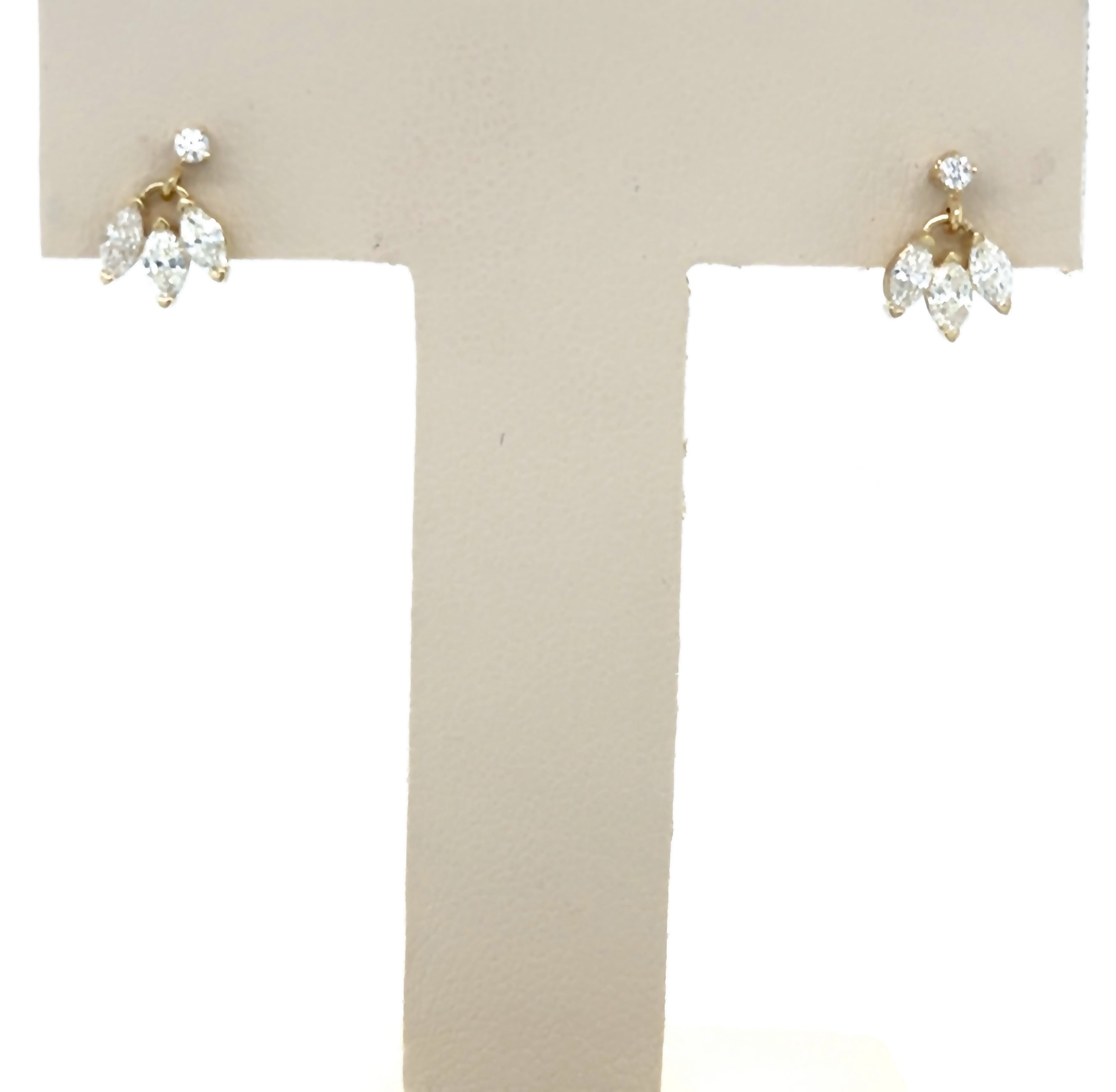 Pendientes De Diamantes En Oro Amarillo De 14K