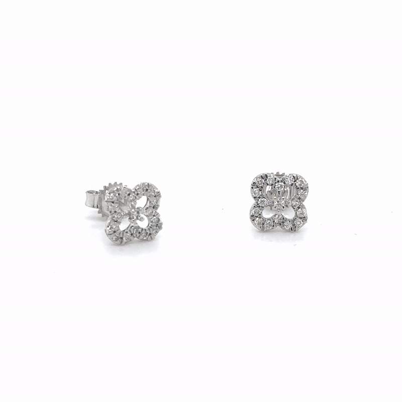 Pendiente De Diamantes De Oro Blanco De 14K 0.14 Ct.