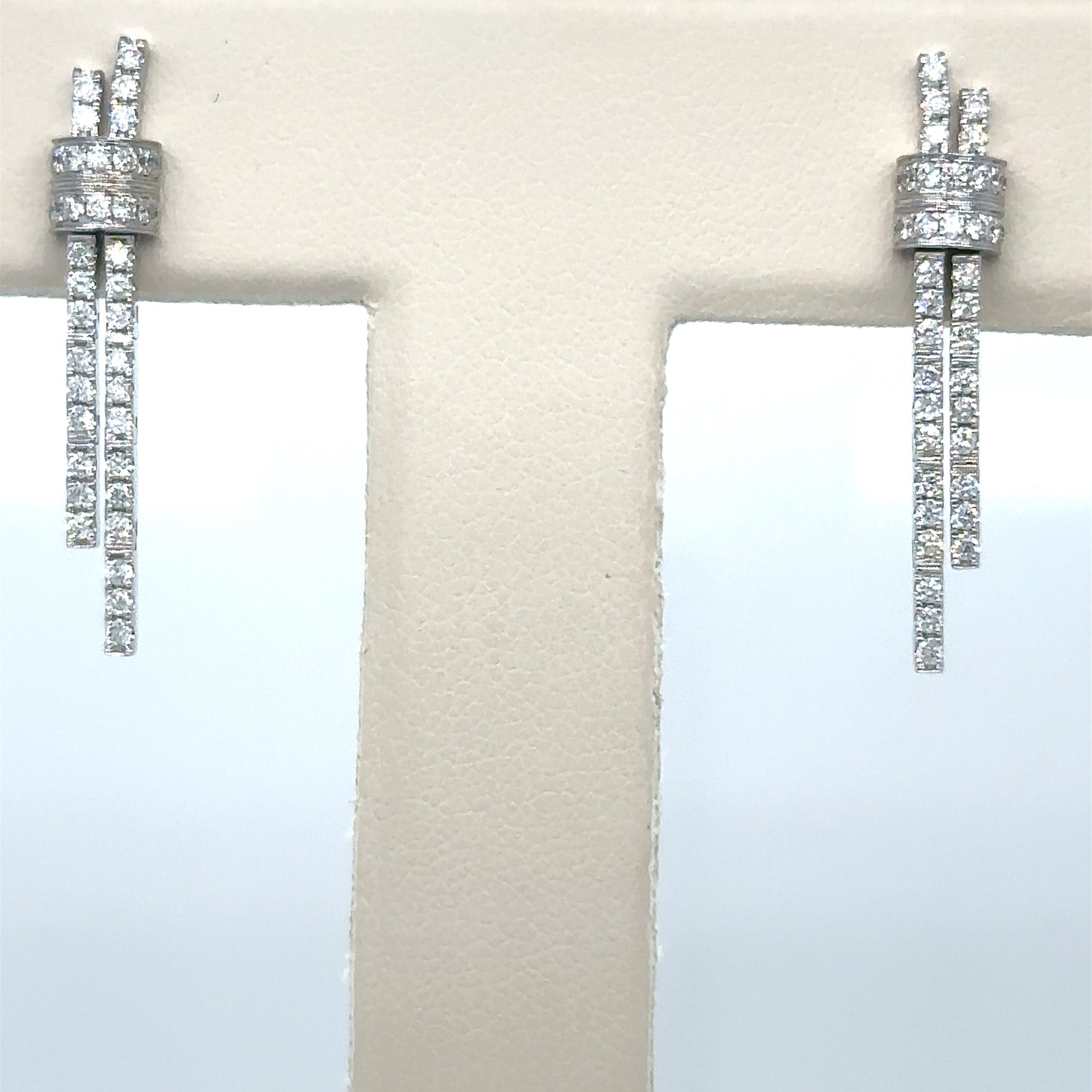 14Kt White Gold Diamond Earrings, 0.68 CT