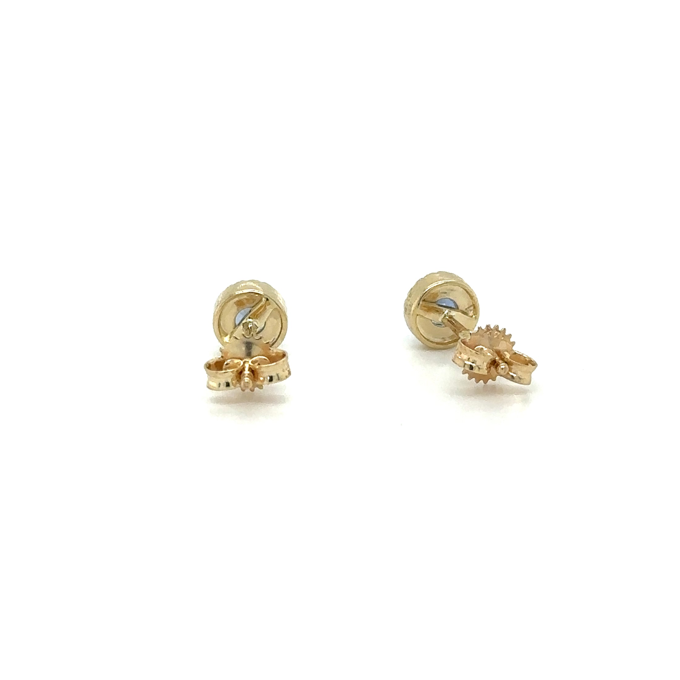 Sapphire and Diamond Earrings in 14Kt Yellow Gold, 0.43 CT