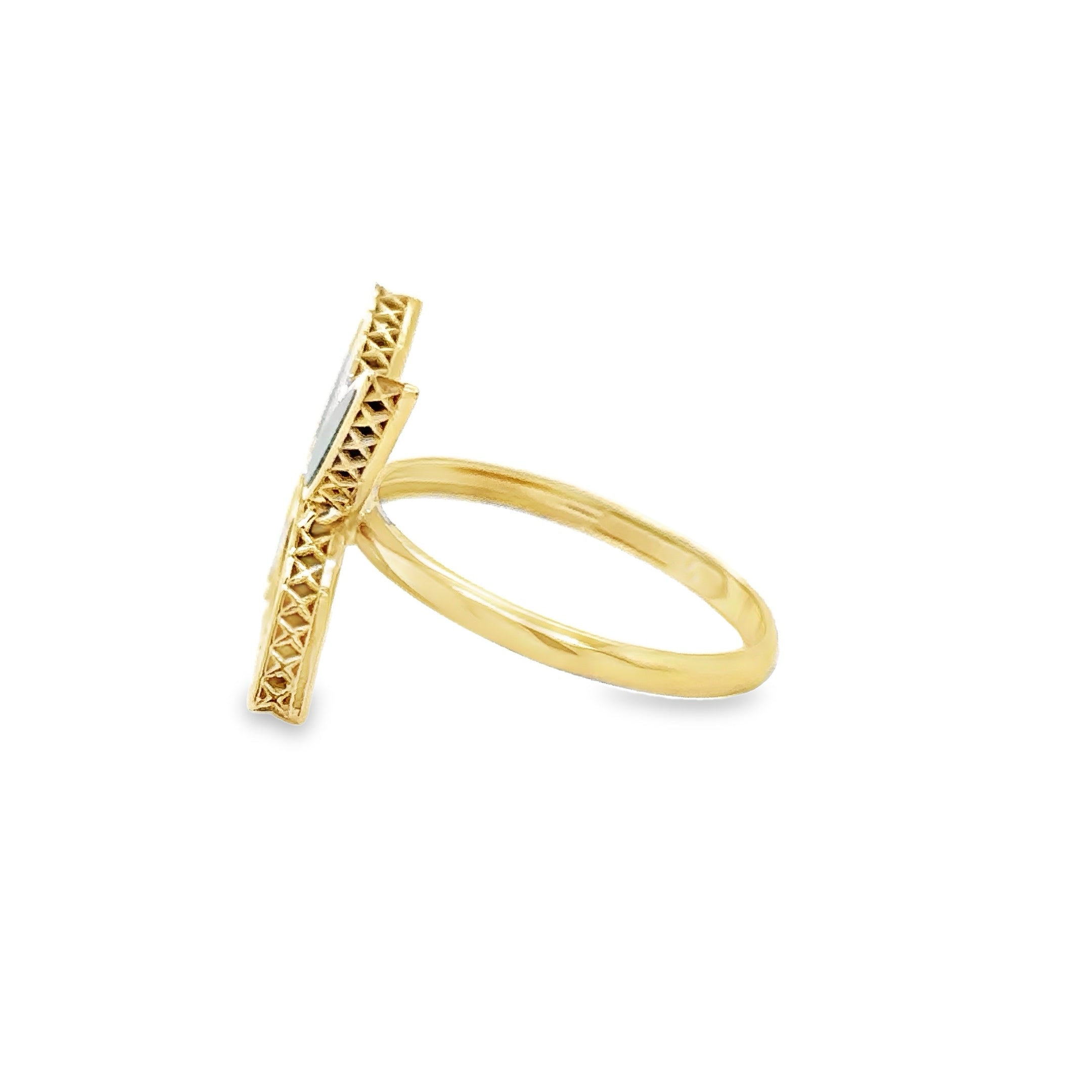Anillo De Malaquita Oro Amarillo De 14Kt