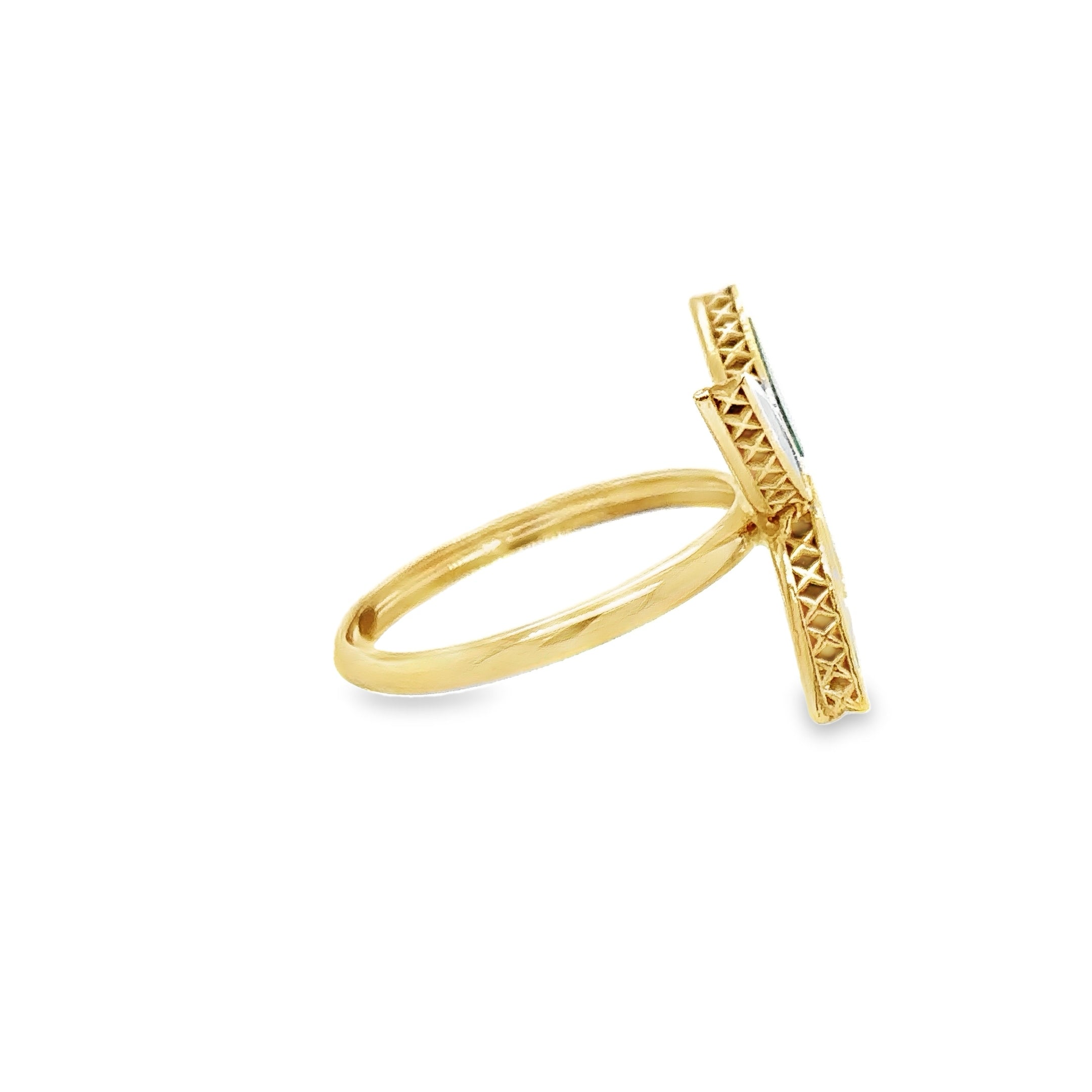 Anillo De Malaquita Oro Amarillo De 14Kt