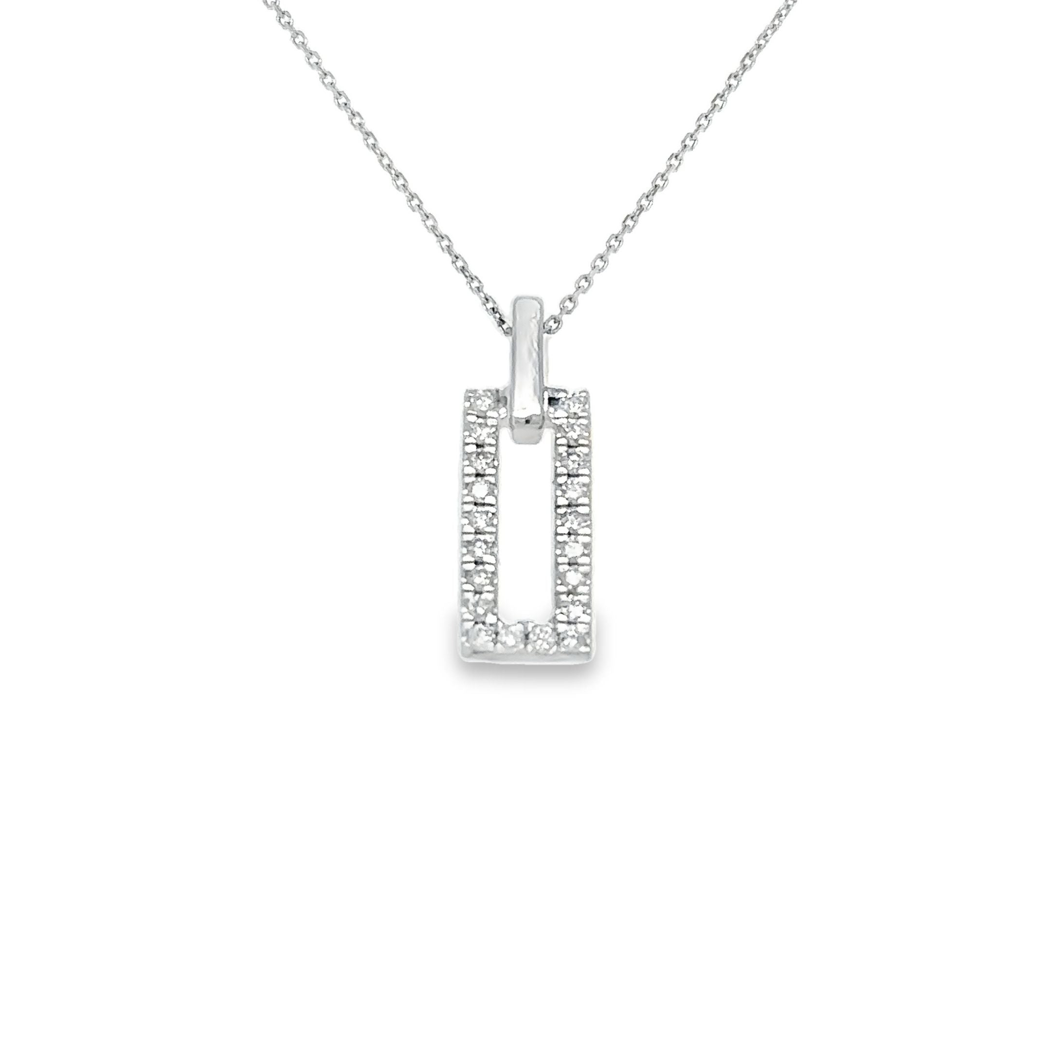 Colgante De Clip De Papel De Oro Blanco De 14 Quilates Con Diamantes 0.16 Ct.