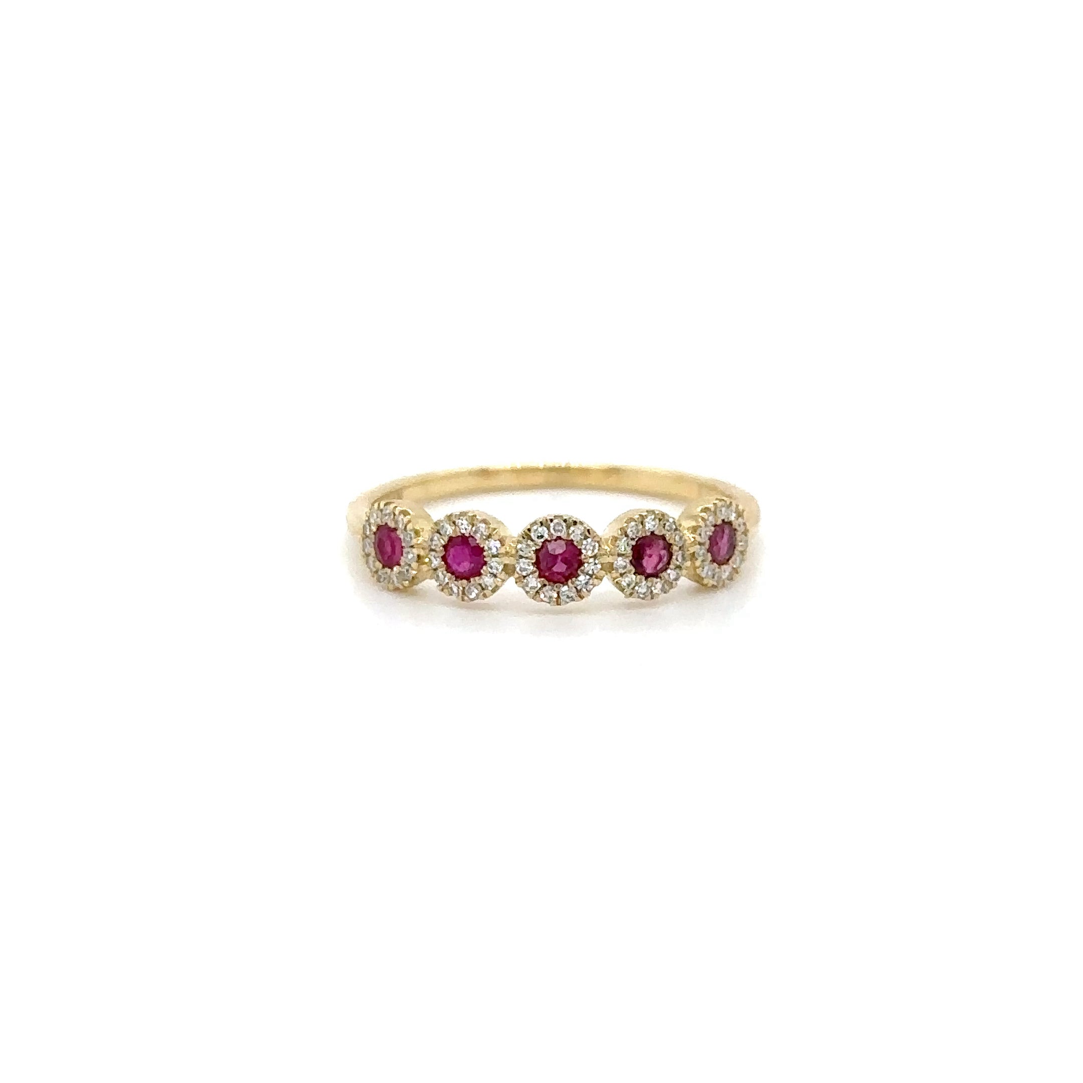 14Kt Yellow Gold Ruby and Diamond Ring, 0.35 CT