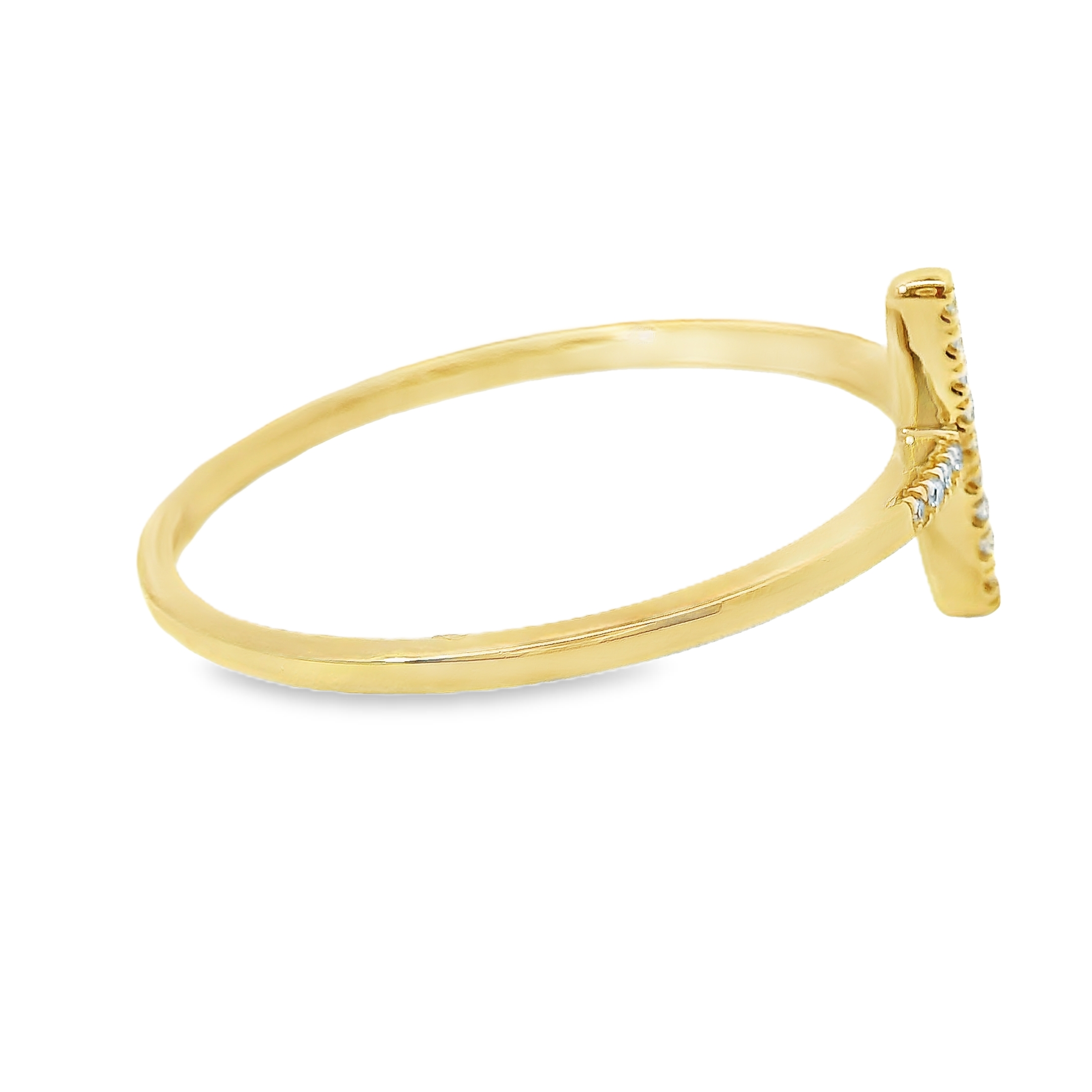 Anillo De Diamantes De Oro Amarillo De 14K 0.03 Ct.