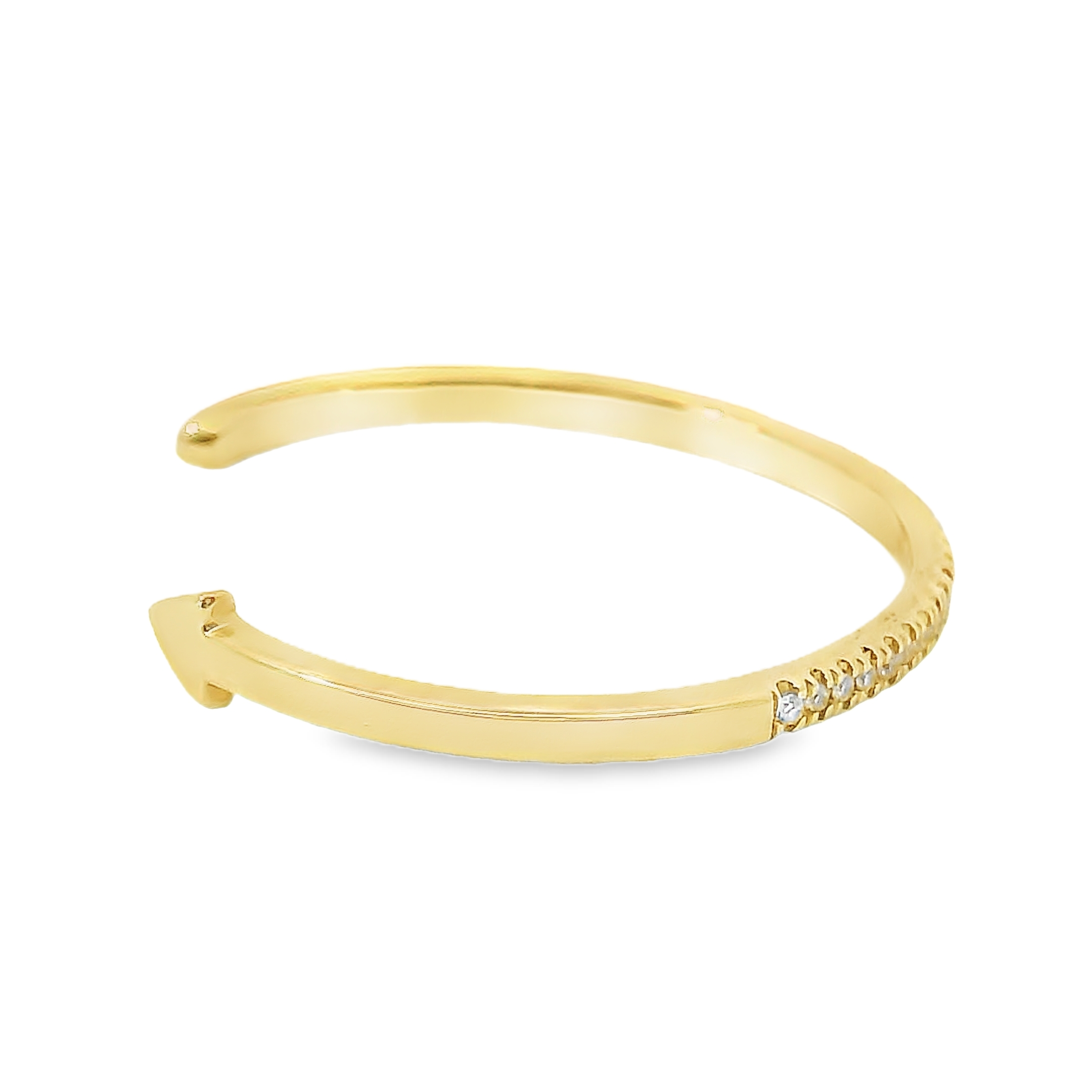 Anillo De Diamantes De Oro Amarillo De 14K 0.04 Ct.