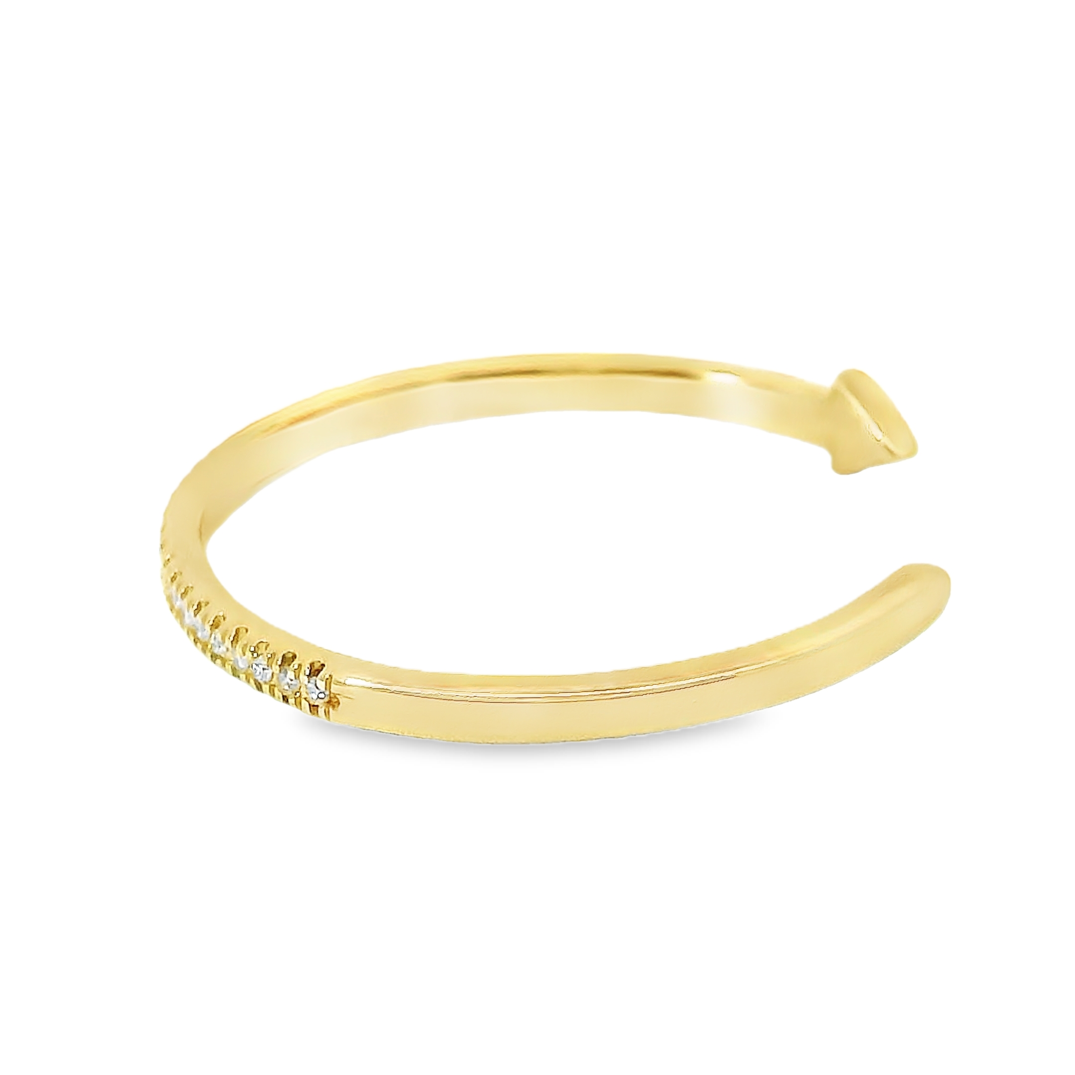 Anillo De Diamantes De Oro Amarillo De 14K 0.04 Ct.