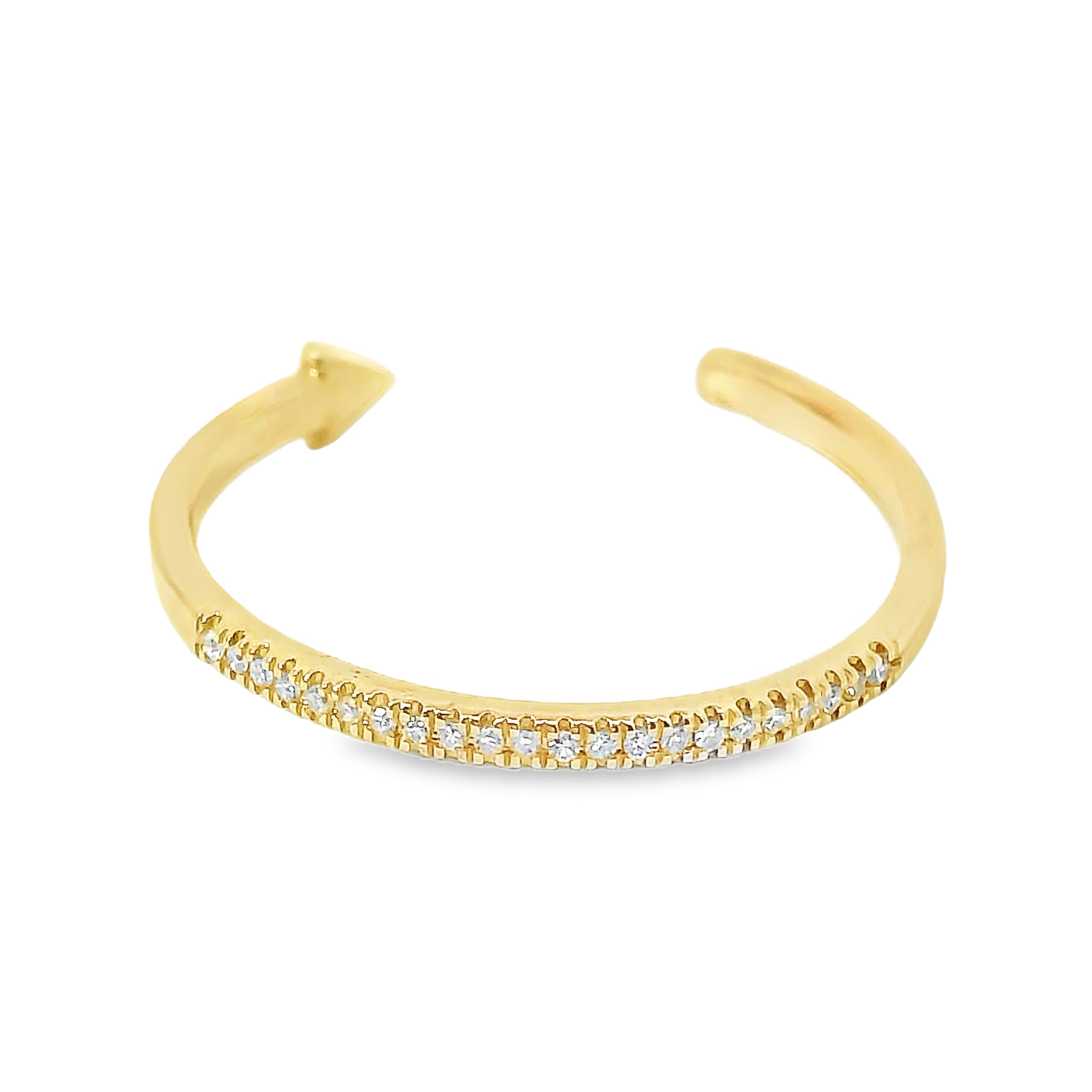 Anillo De Diamantes De Oro Amarillo De 14K 0.04 Ct.