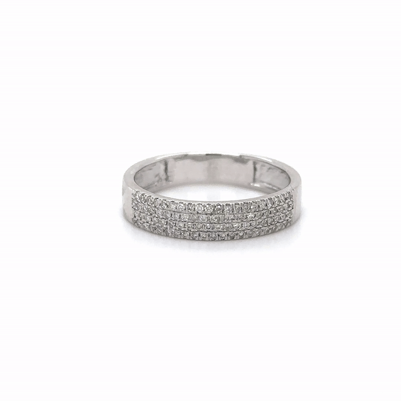 Anillo De Oro Blanco De 14K Y Diamantes 0.28 Ct.