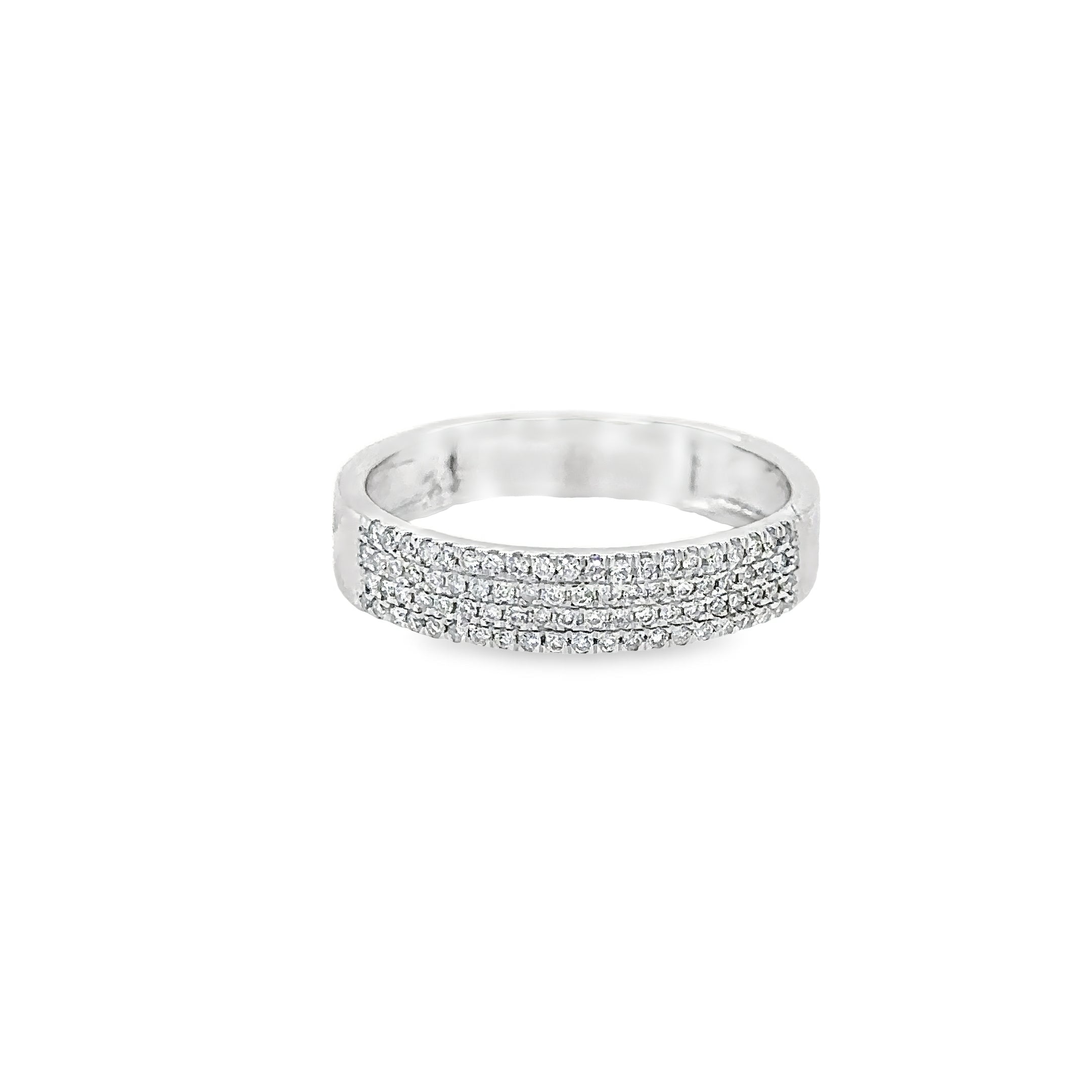 Anillo De Oro Blanco De 14K Y Diamantes 0.28 Ct.