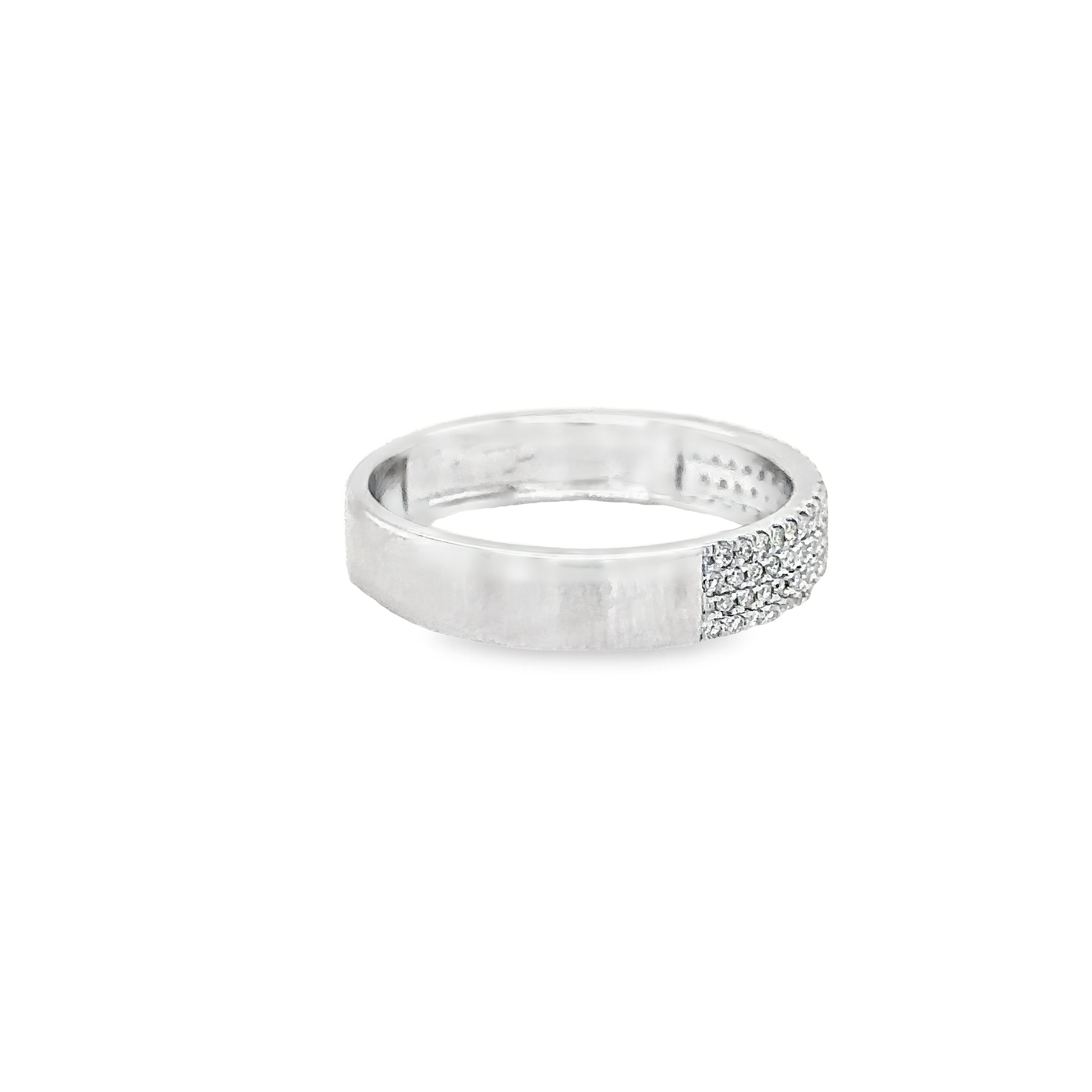 Anillo De Oro Blanco De 14K Y Diamantes 0.28 Ct.