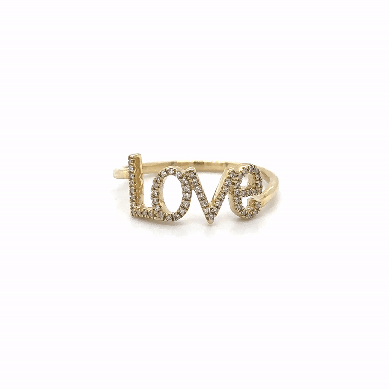 Anillo Love De Oro Amarillo De 14K 0.08 Ct.