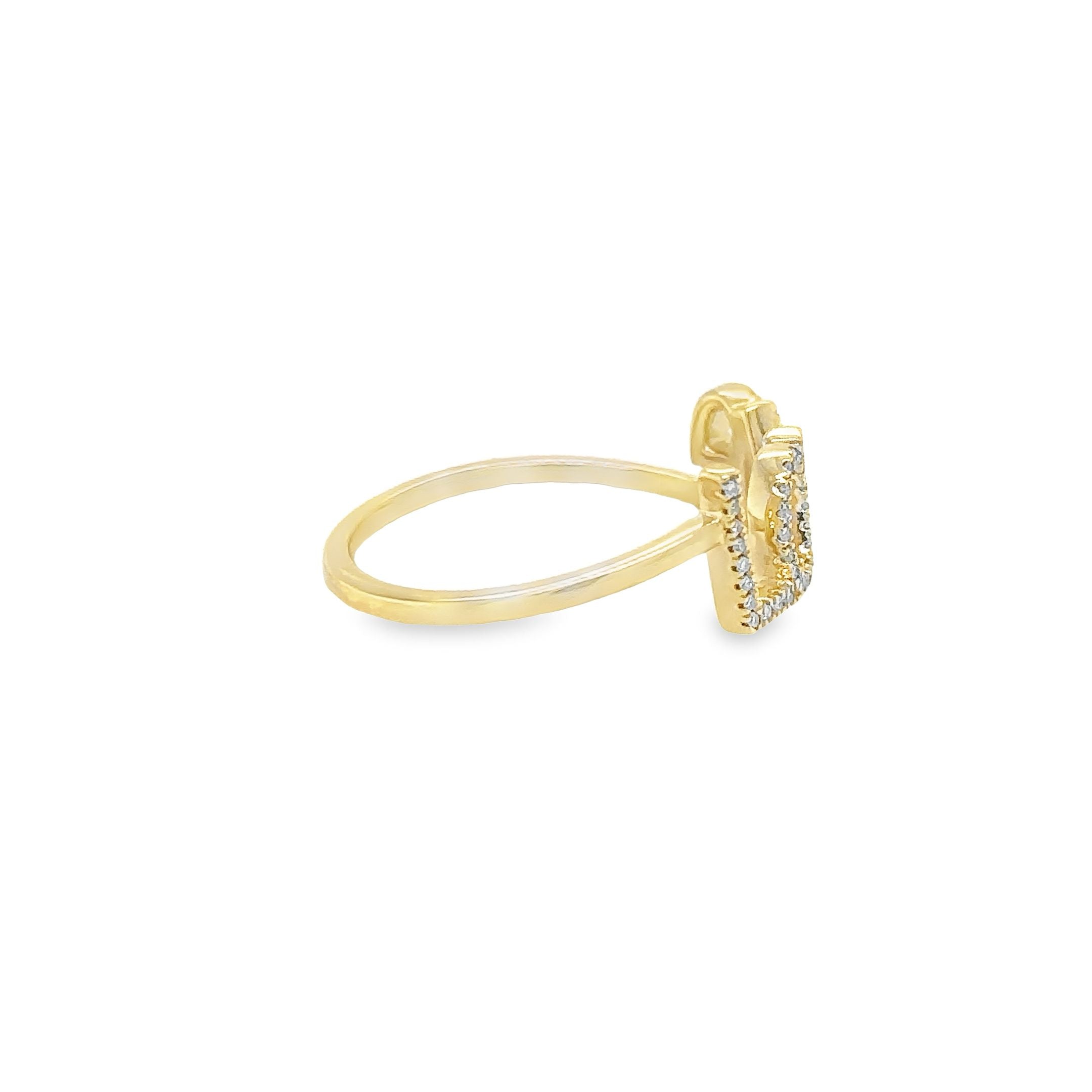 Anillo Love De Oro Amarillo De 14K 0.08 Ct.