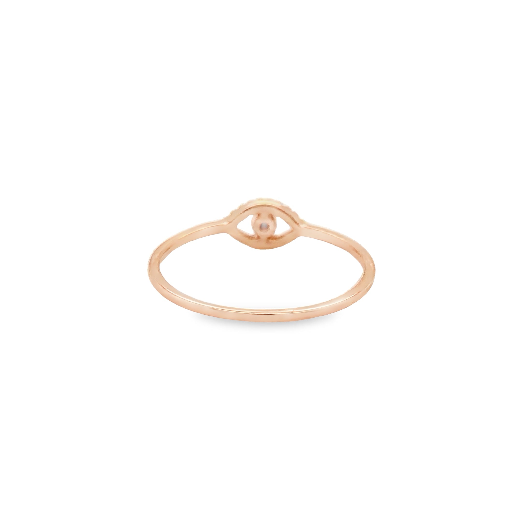 Anillo De Ojo Malvado De Diamantes De Oro Rosa De 14Kt 0.05 Ct.
