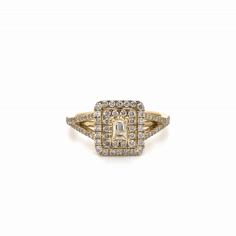 Anillo De Diamantes De Oro Amarillo De 14K 0.71 Ct.