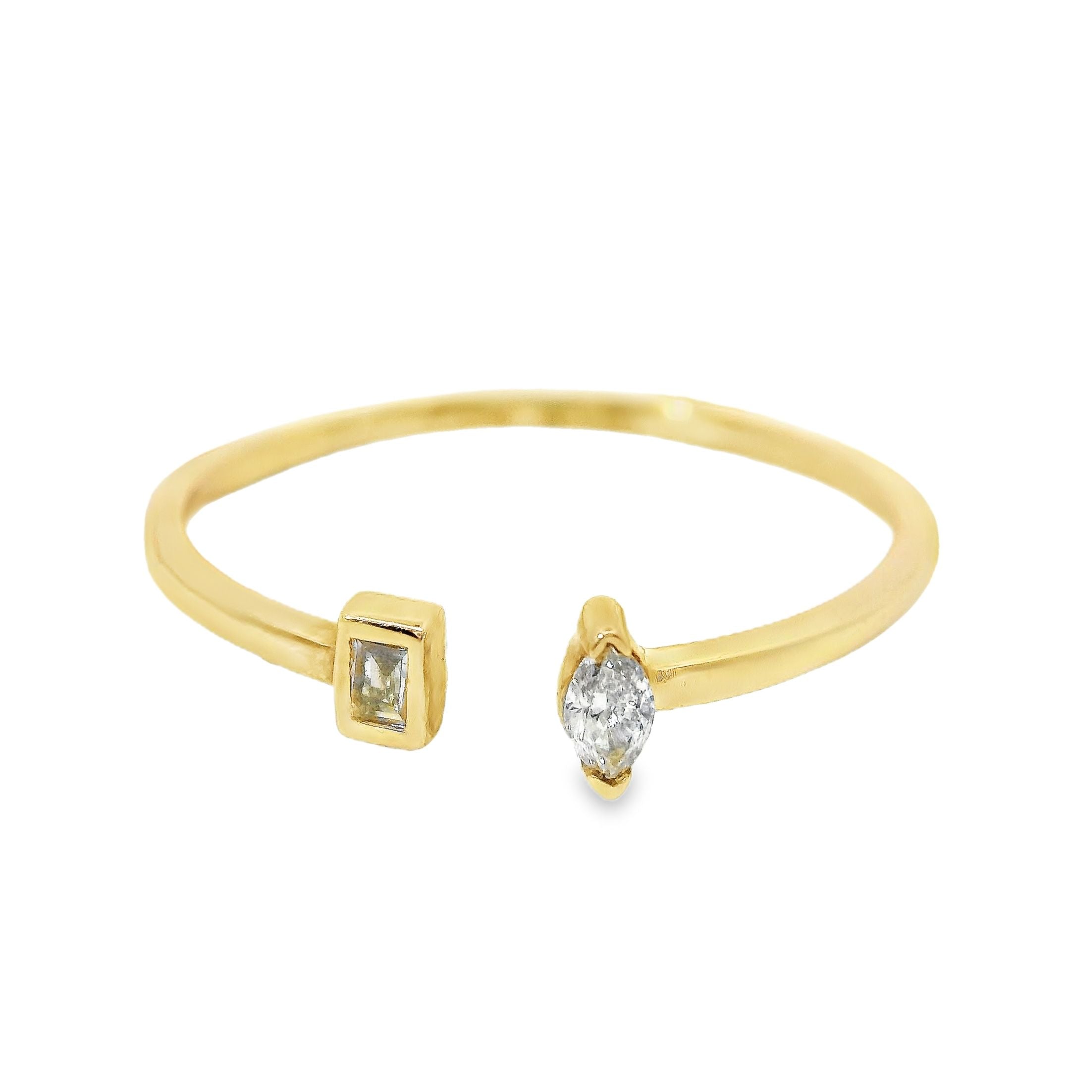 Anillo De Diamantes De Oro Amarillo De 14K 0.1 Ct.