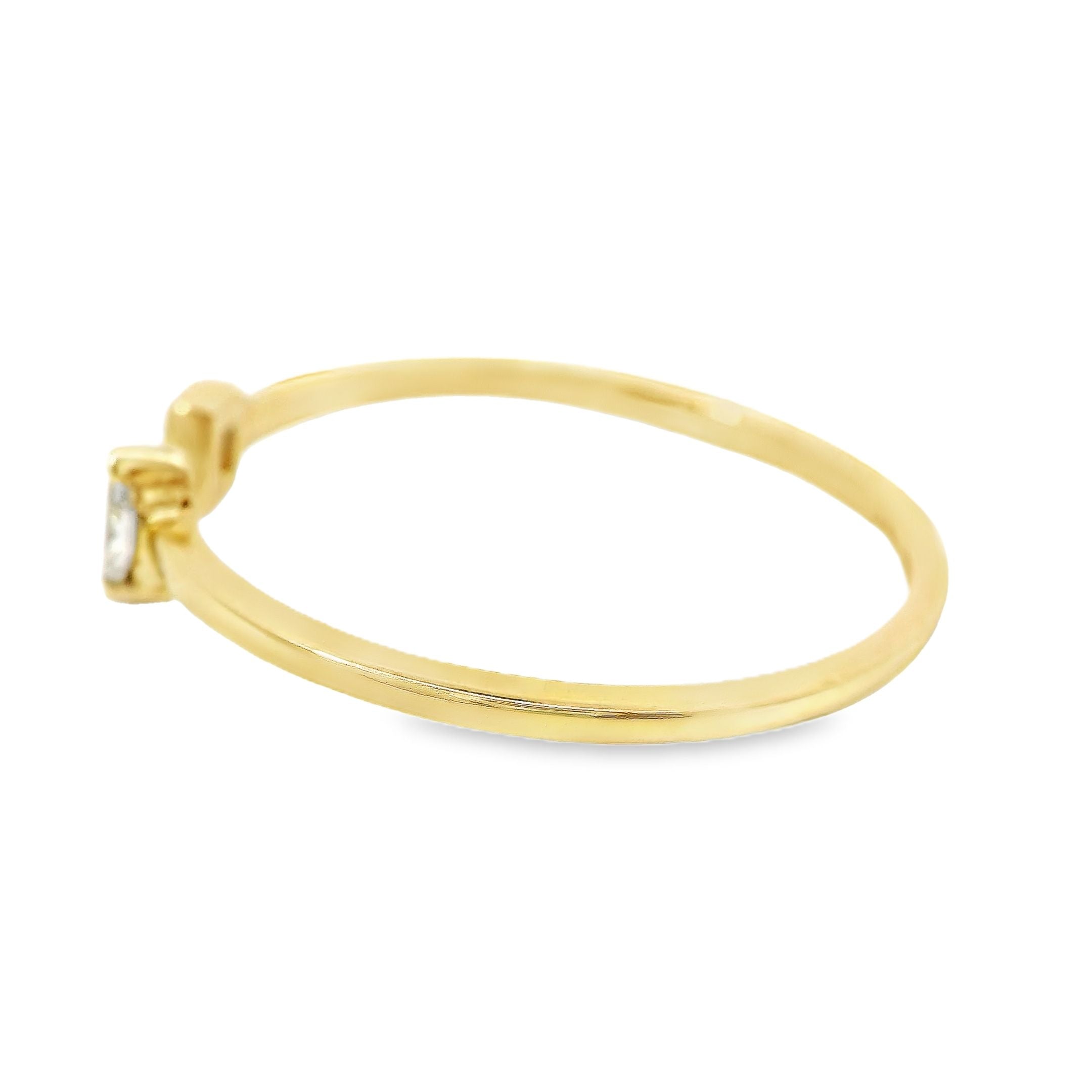 Anillo De Diamantes De Oro Amarillo De 14K 0.1 Ct.