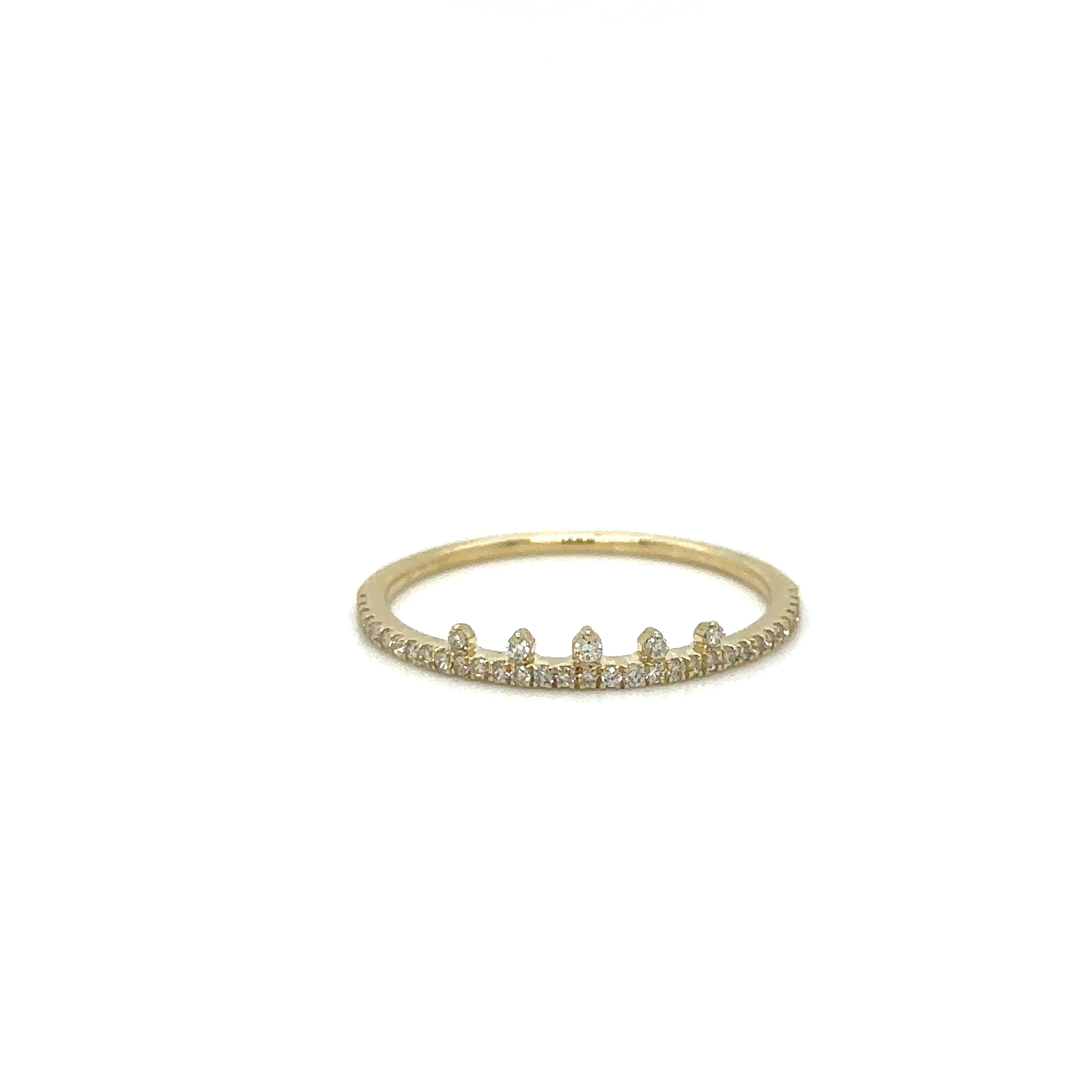 Anillo De Oro Amarillo Con Diamantes 0.14 Ct.