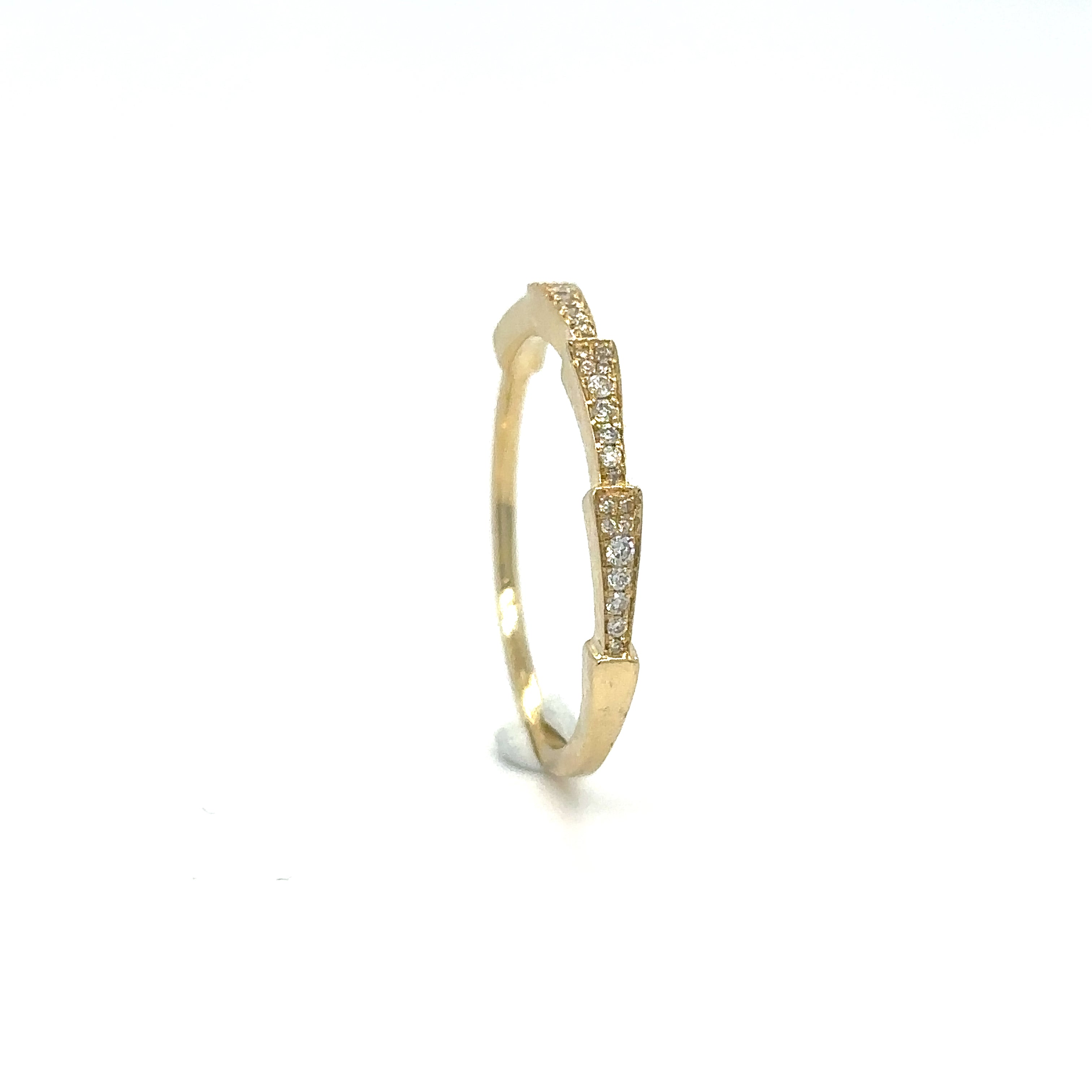 Anillo De Oro Amarillo De 14 Quilates Con Diamantes 0.09 Ct.