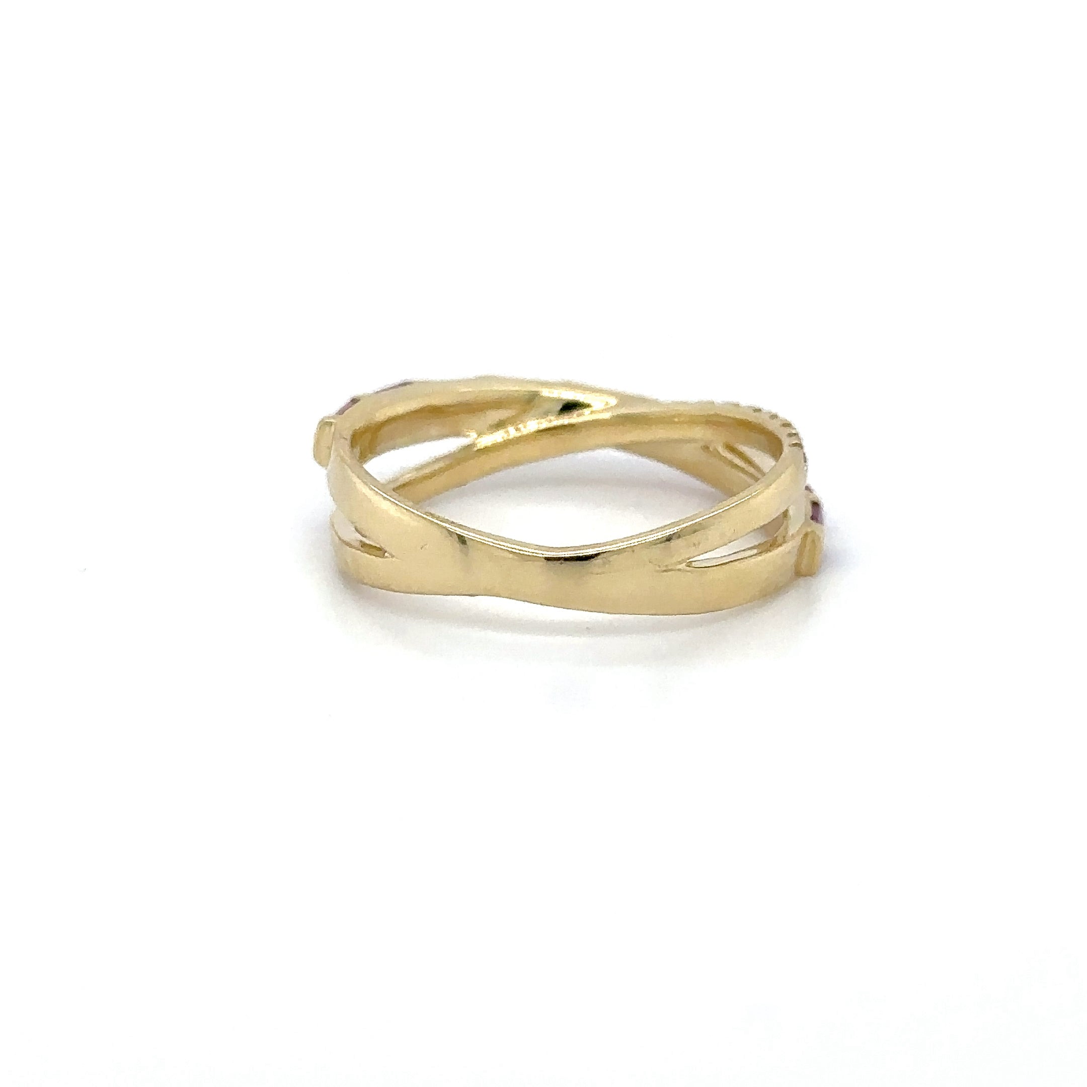 Anillo De Oro Amarillo De 14Kt Con Rubí Y Diamantes, 1.05 CT