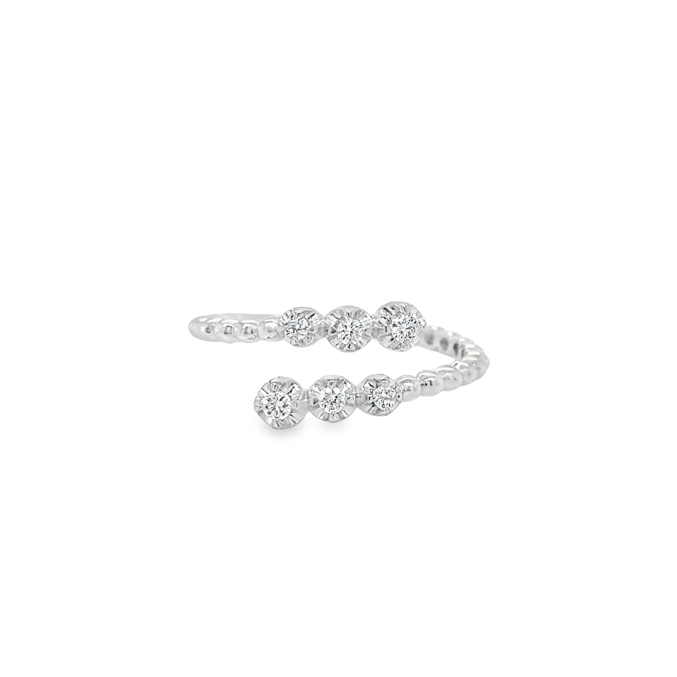 14K White Gold Diamond Ring, 0.15 CT